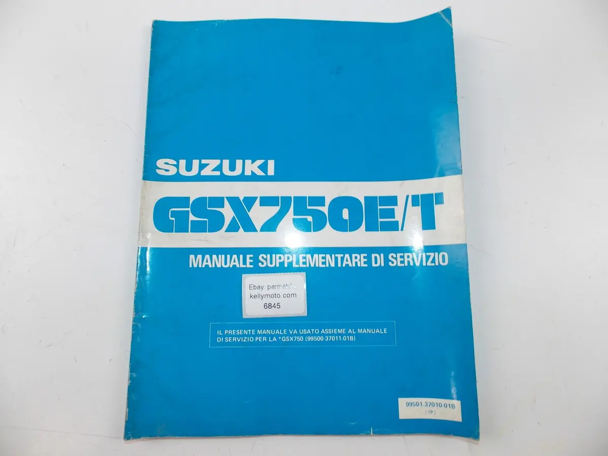 08/1982 Supplement Service Manual Book Suzuki Gsx750e/T Italian 99501-37010-01B 1