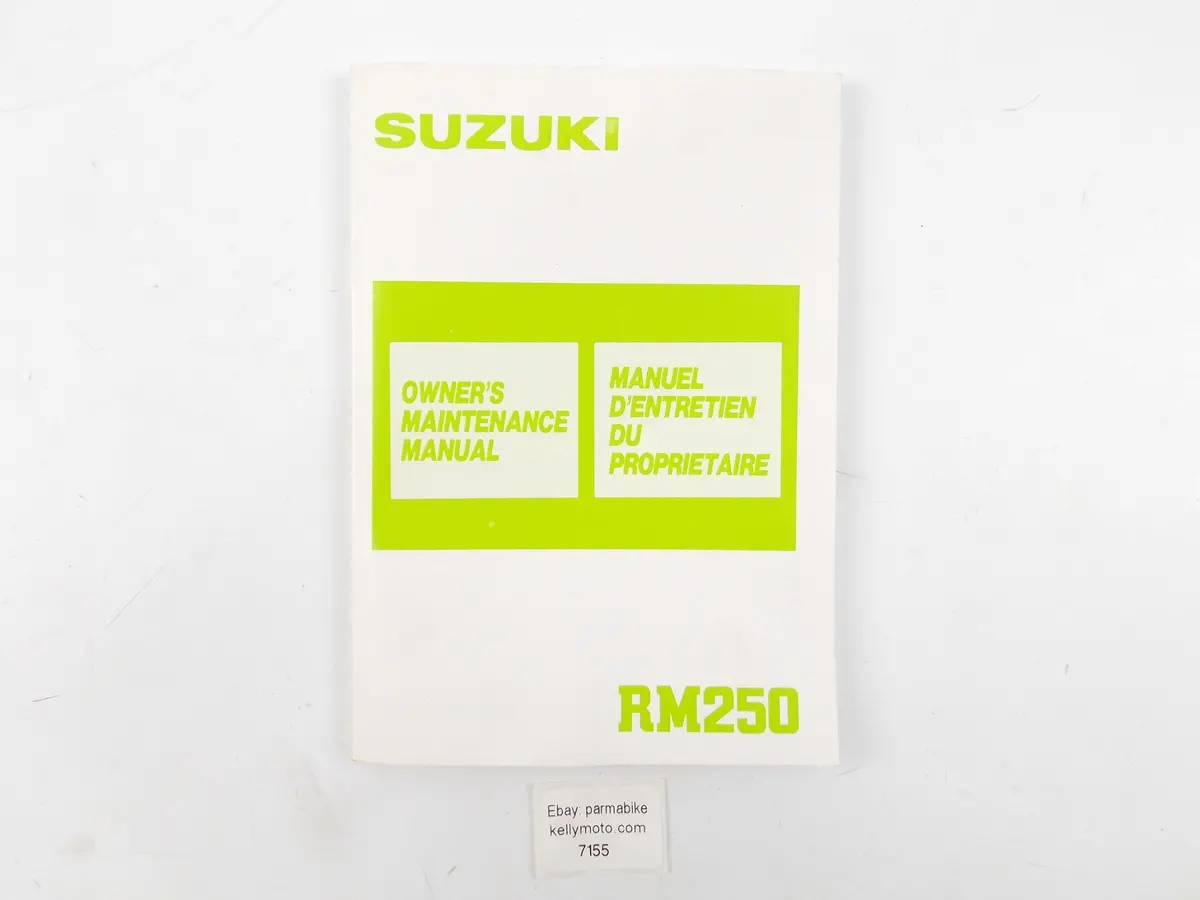 1987 Suzuki Owner Maintenance Manual Book Rm250 English French 99011-26Cs0-01B 1