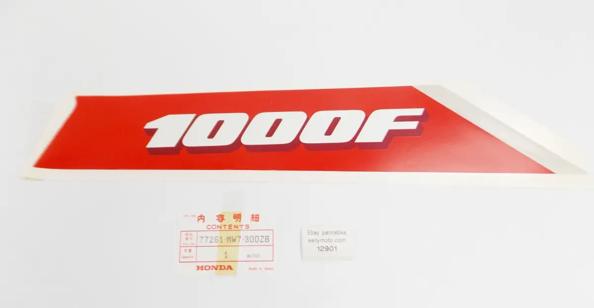 Oem Honda 1991 Cbr1000f Stripe A Decal R. Rear Seat Cowl Type7 77261-Mw7-300Zb 1