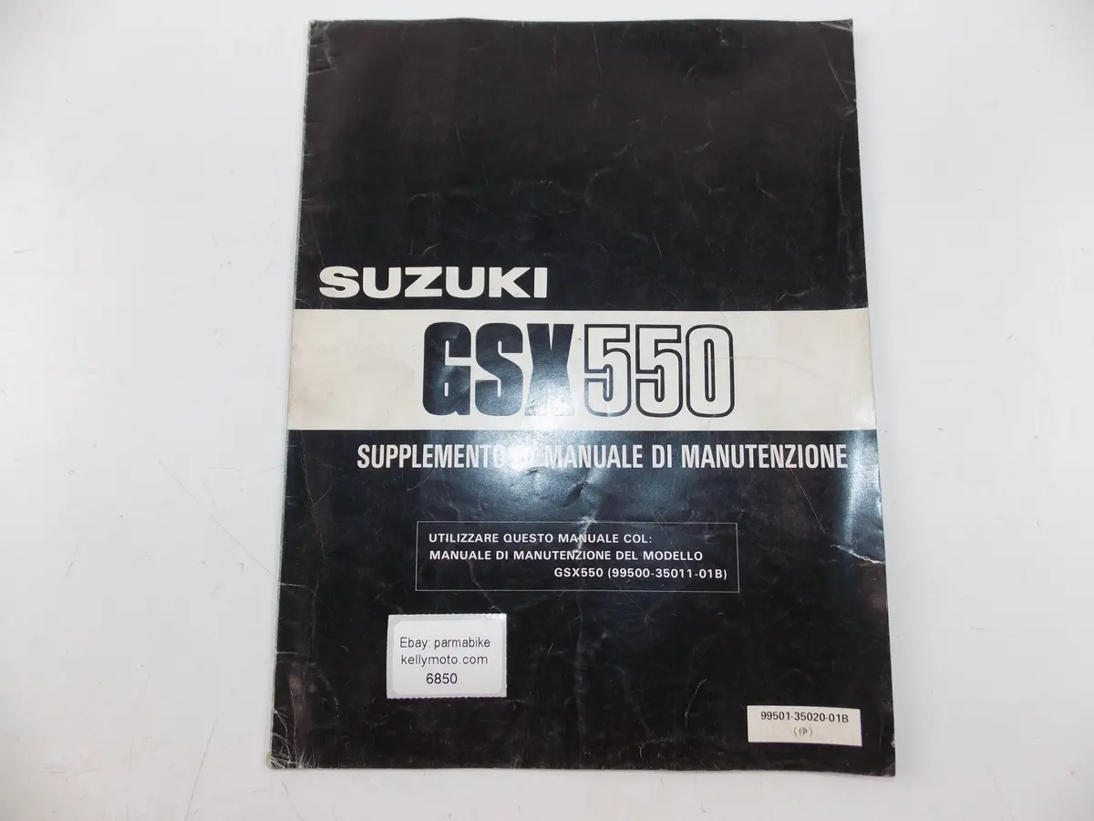 11/1985 Supplement Service Manual Catalog Book Suzuki  Gsx550 Italian 1