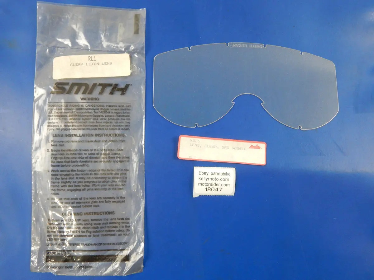 Smith Lexan Smx Goggle Clear  9526 Rl1 Vintage Motocross Enduro Shield Visor 1
