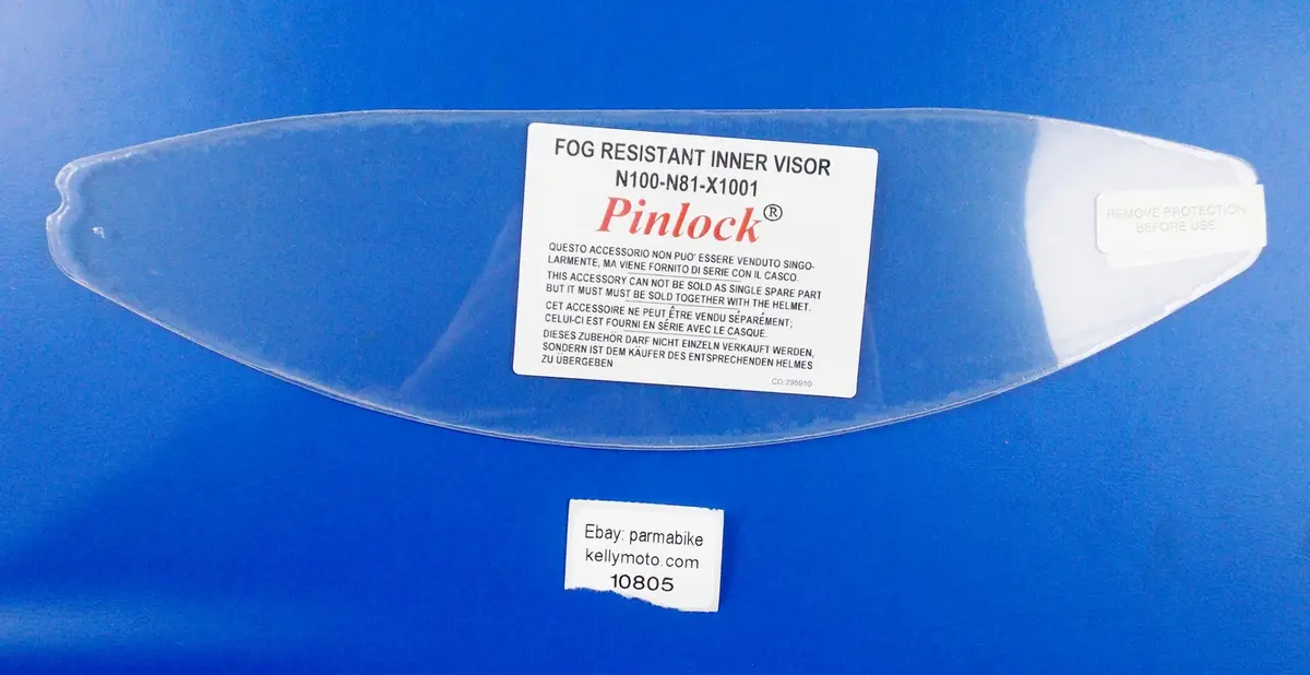 Nos Pinlock N100/N81/X1001 Inner Visor Clear For Helmet Shield Screen Lens 1