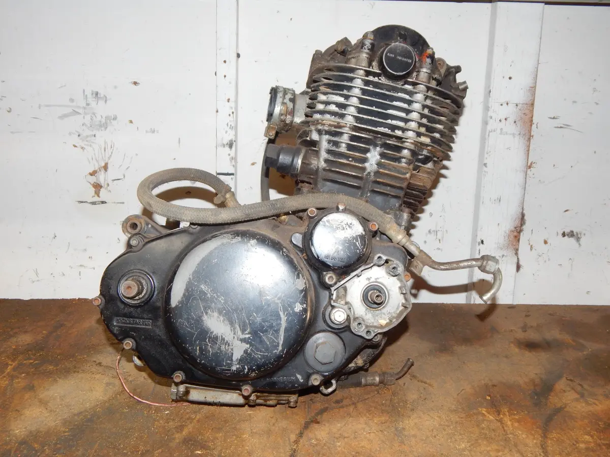 1977 Yamaha Tt500 Engine Motor 1T1-001161 Crank Cases Cylinder Head Gearbox 1