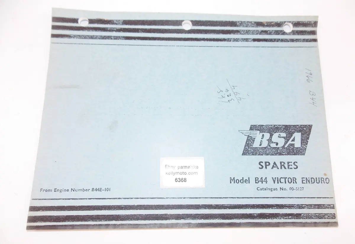 Bsa Book Spares Manual B44 Victor Enduro 1966 English French German Spanish 1