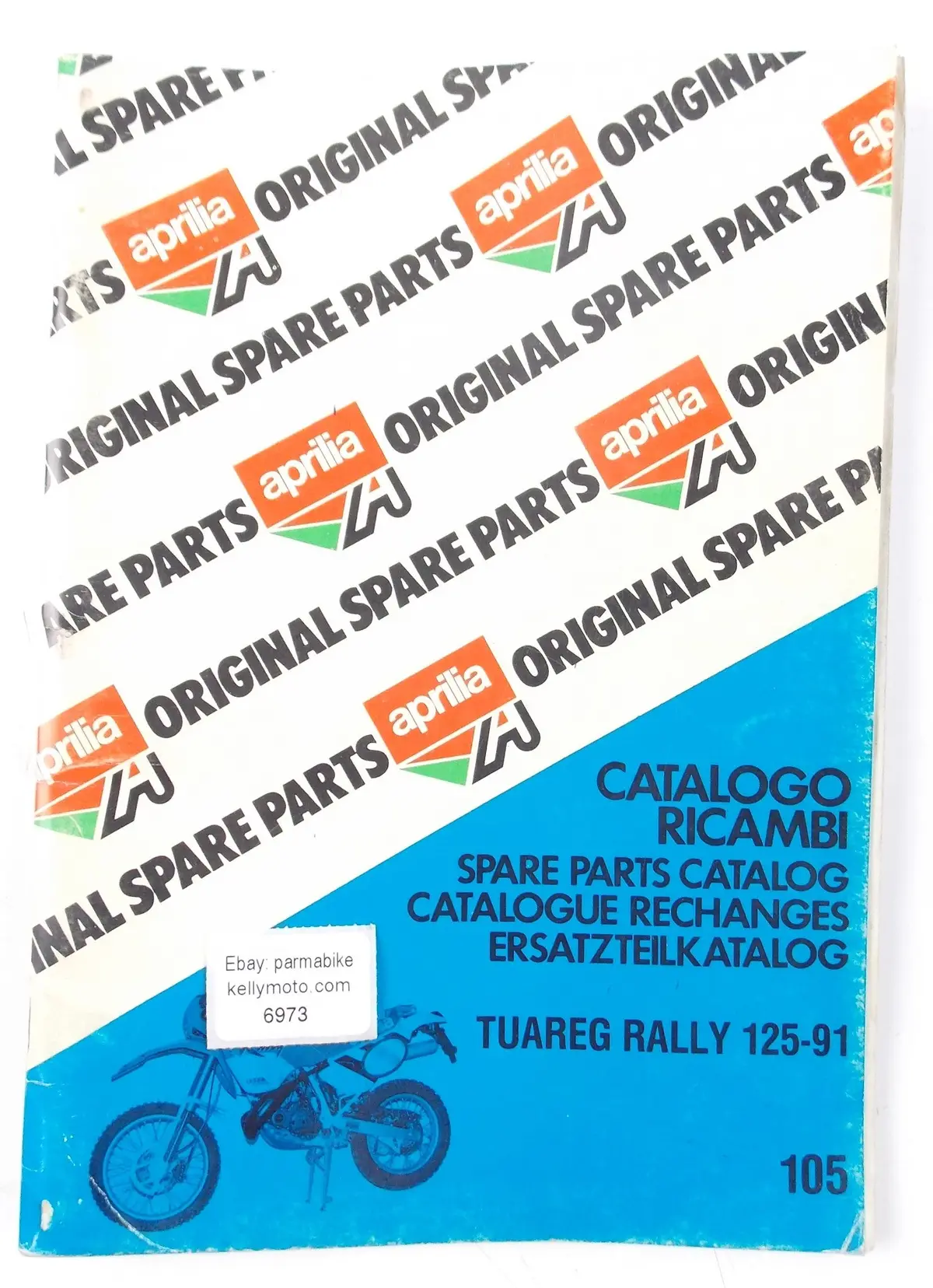 Aprilia Tuareg Rally 125 1991 Spare Parts Catalog Book Manual 105 1