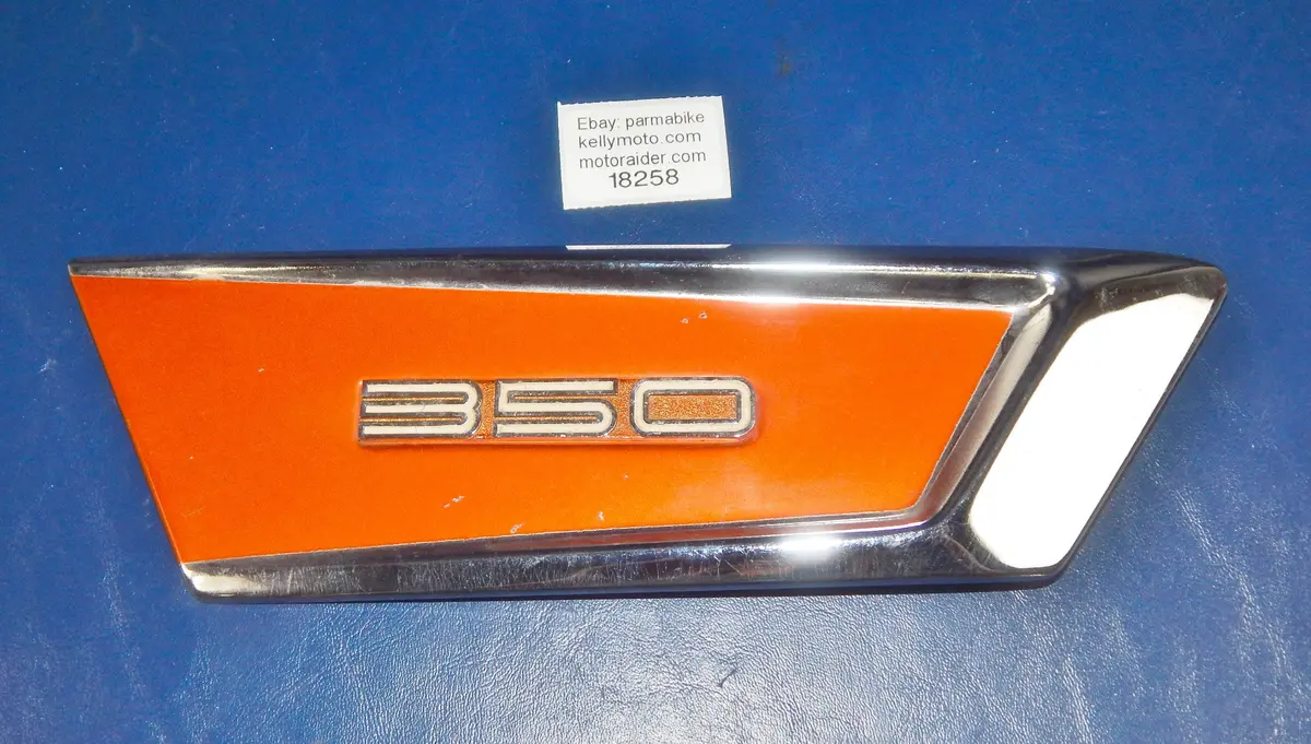 1970'S Yamaha Rs350 Left Oil Tank Orange Panel Cover Vintage 1