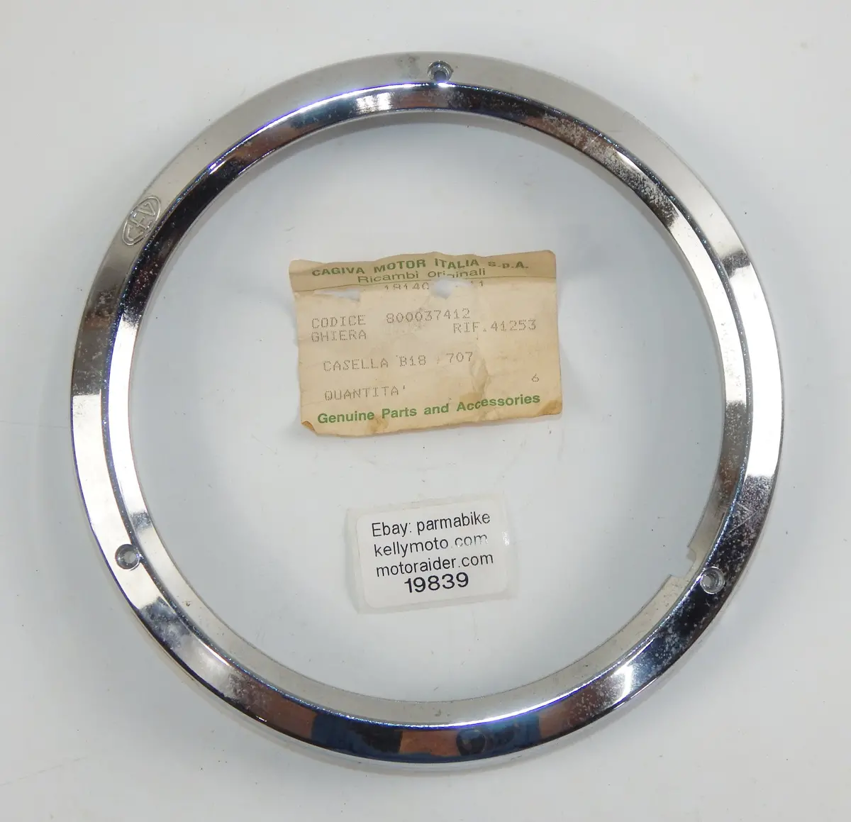 Oem Cagiva 1984 Aletta Electra Headlight Ring Bezel Trim 800037412 Cev 41028 1