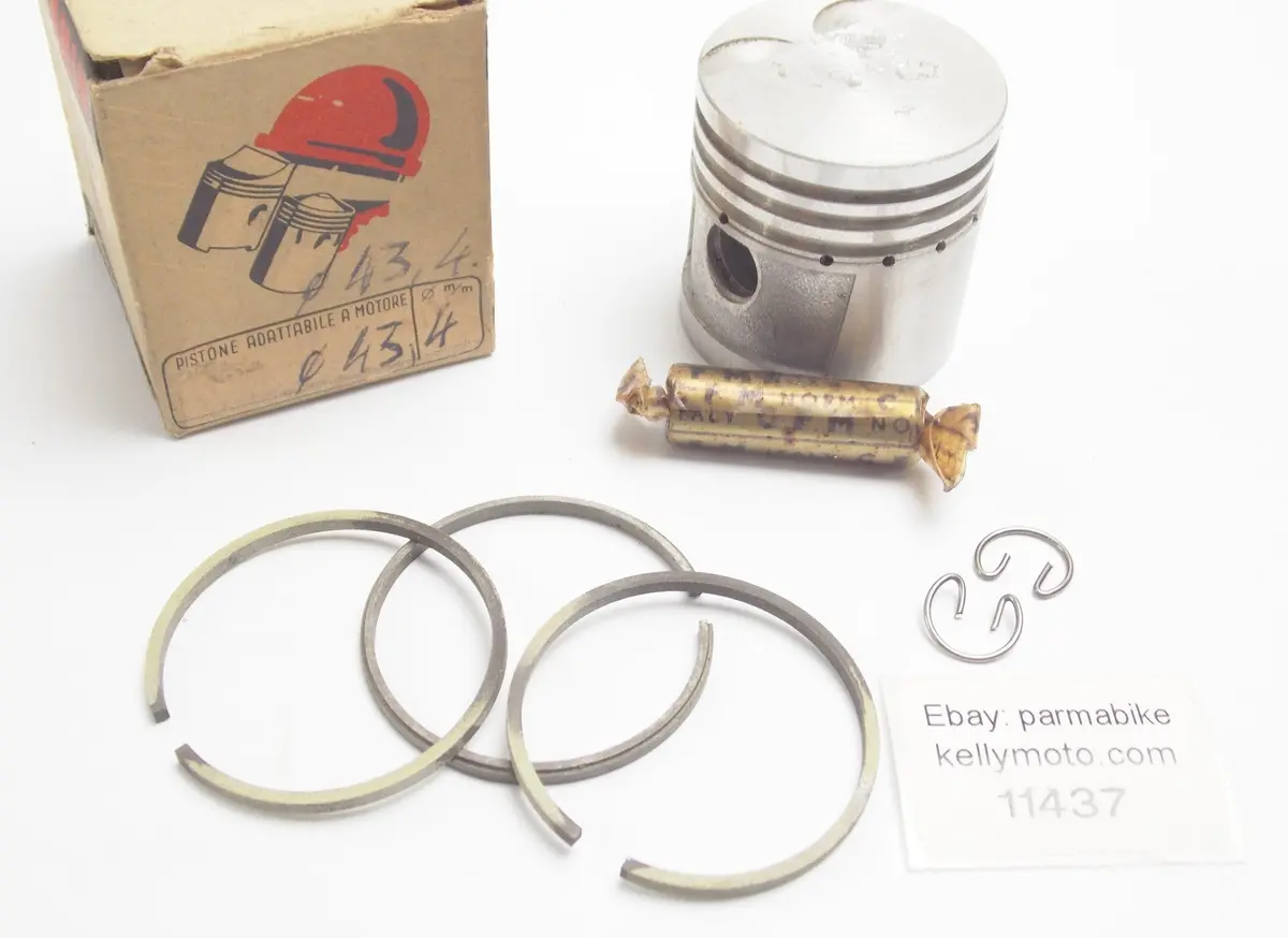 Nos Dinamin Piston + Rings + Pin + Clips Set Cpl. D.43.4 Mm Zanella Ceccato 1