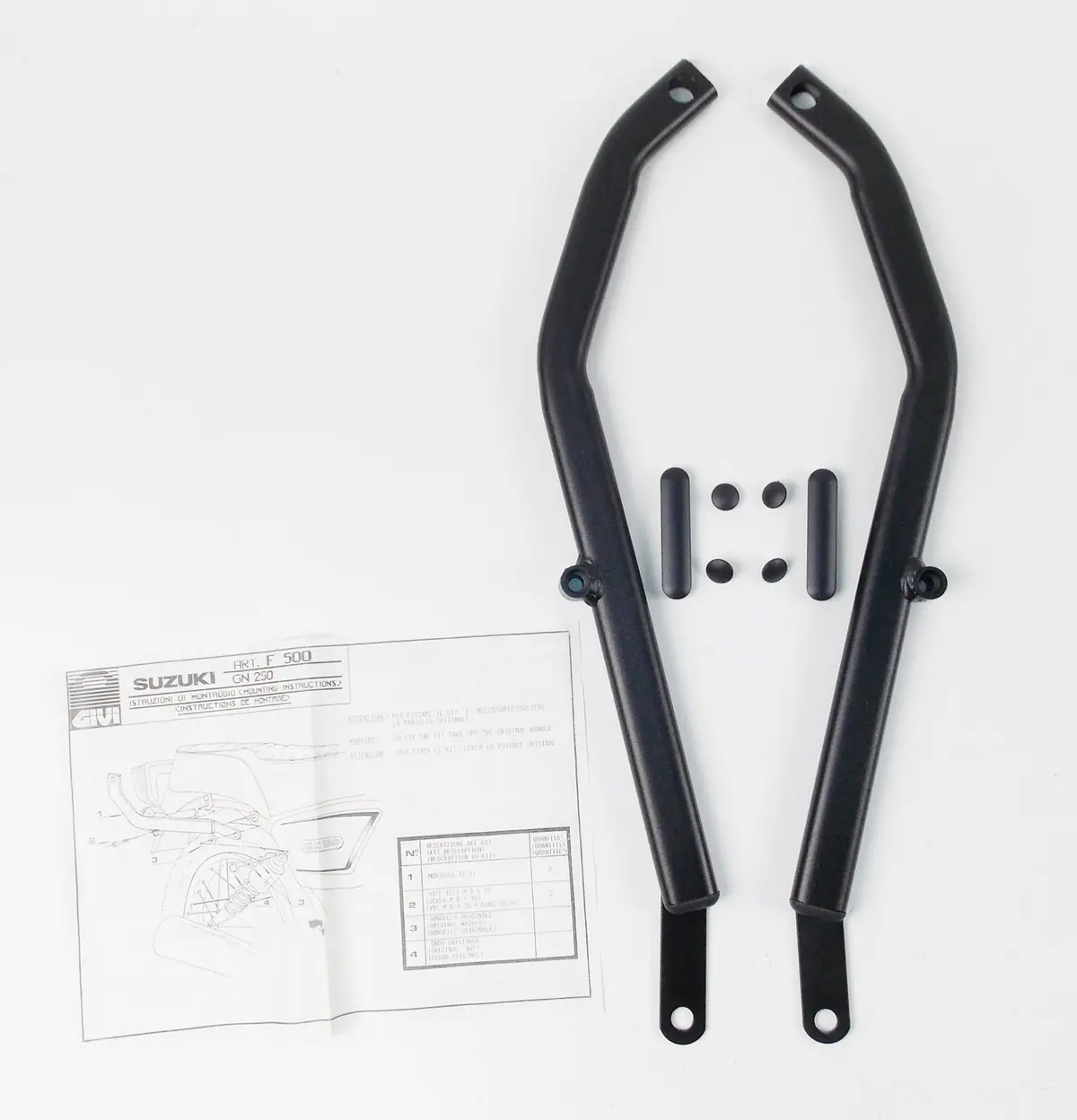 Nos Givi Suzuki 1992 Gn 250 Luggage Plate Mounting Rack Kit Art # 500F 1