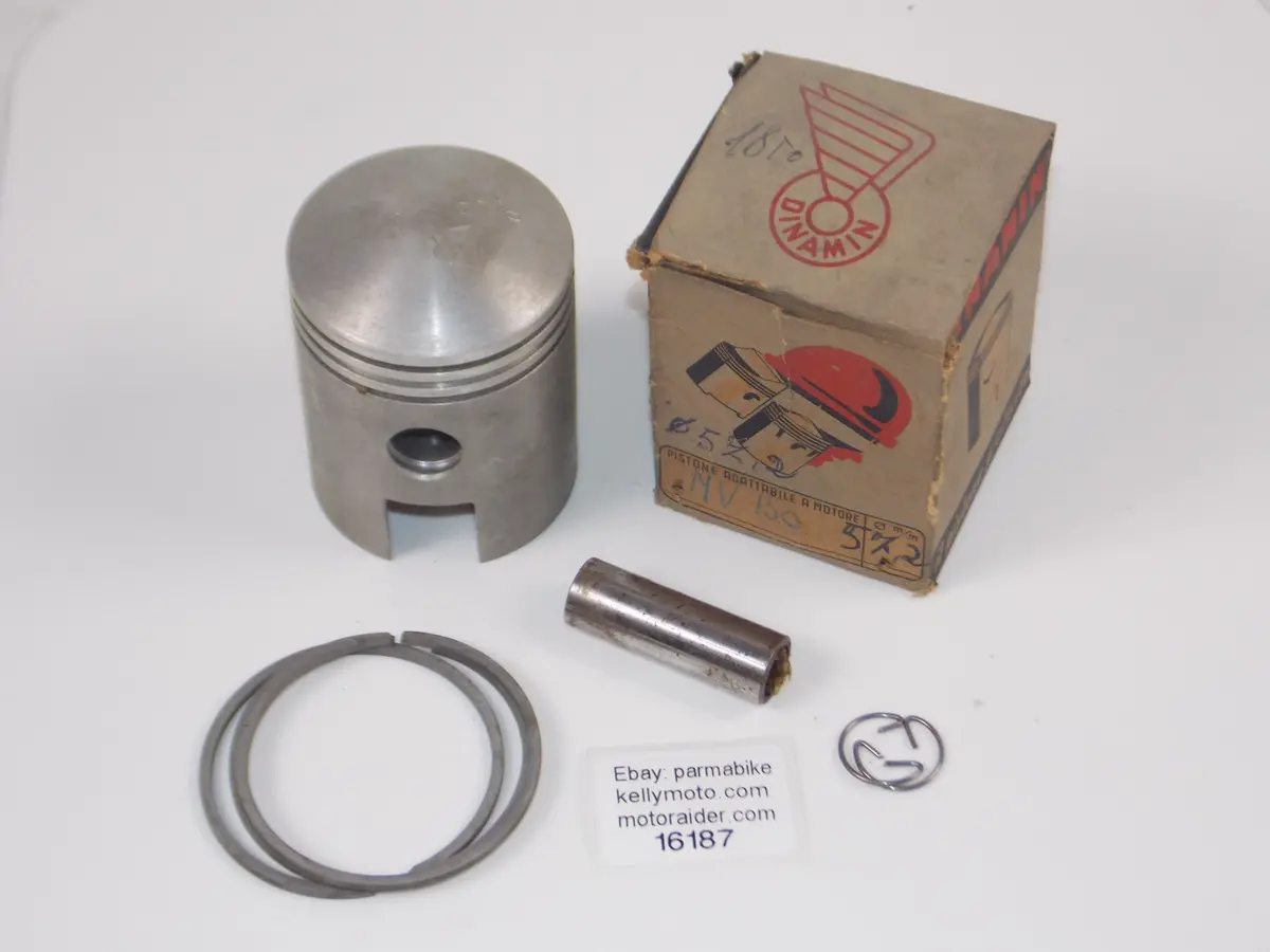 Nos Dinamin 015 Piston 57.2 Mm Mv 125  Sport+Circlip+15Mm Pin+Rings #16187 1