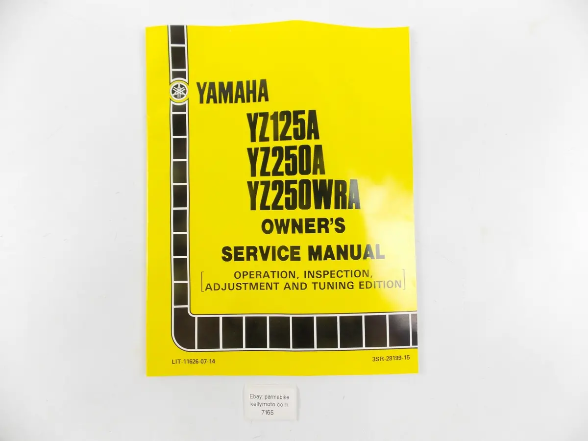 1989 Yamaha Owner Service Manual Book Catalog Yz125a/250A/250Wra 3Sr-28199-15 1