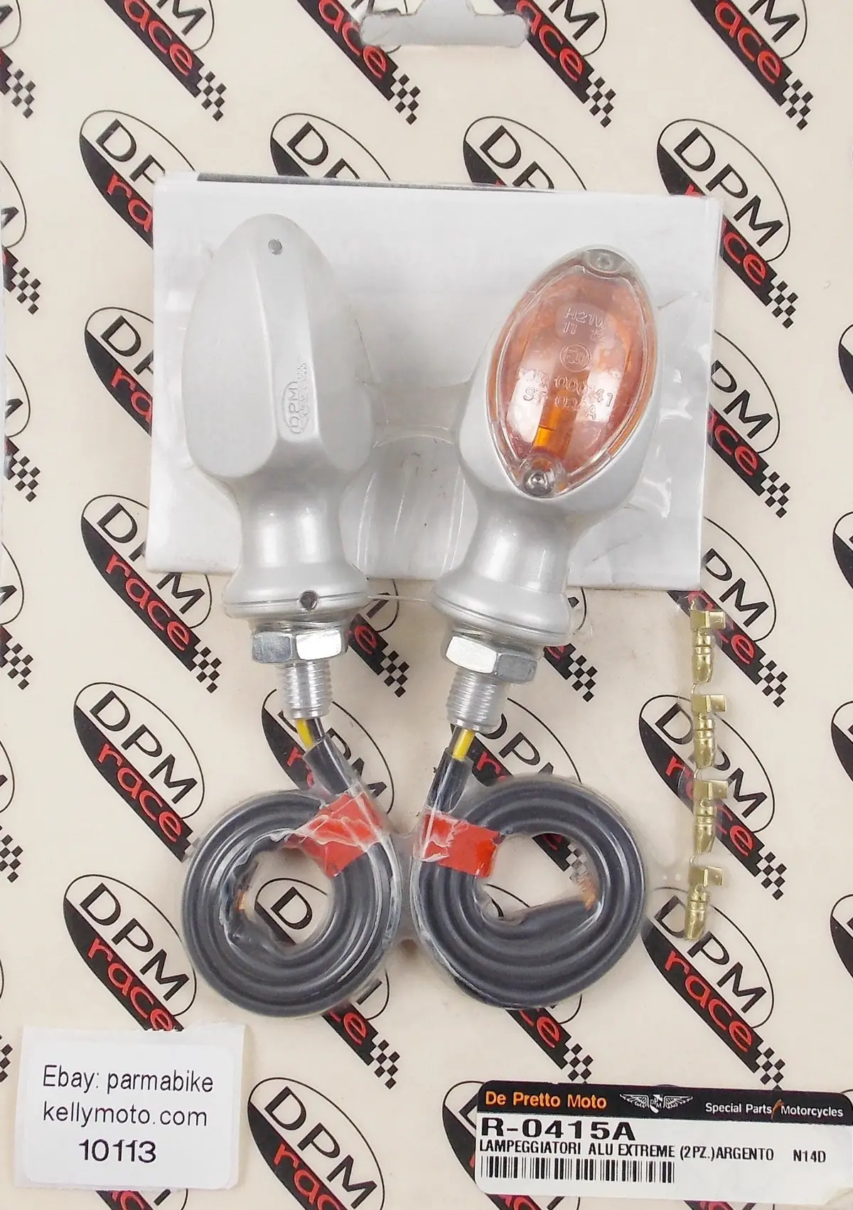 De Pretto Moto Speedlight Blinker Turn Signal Alloy Silver R-0415A Honda Ducati 1