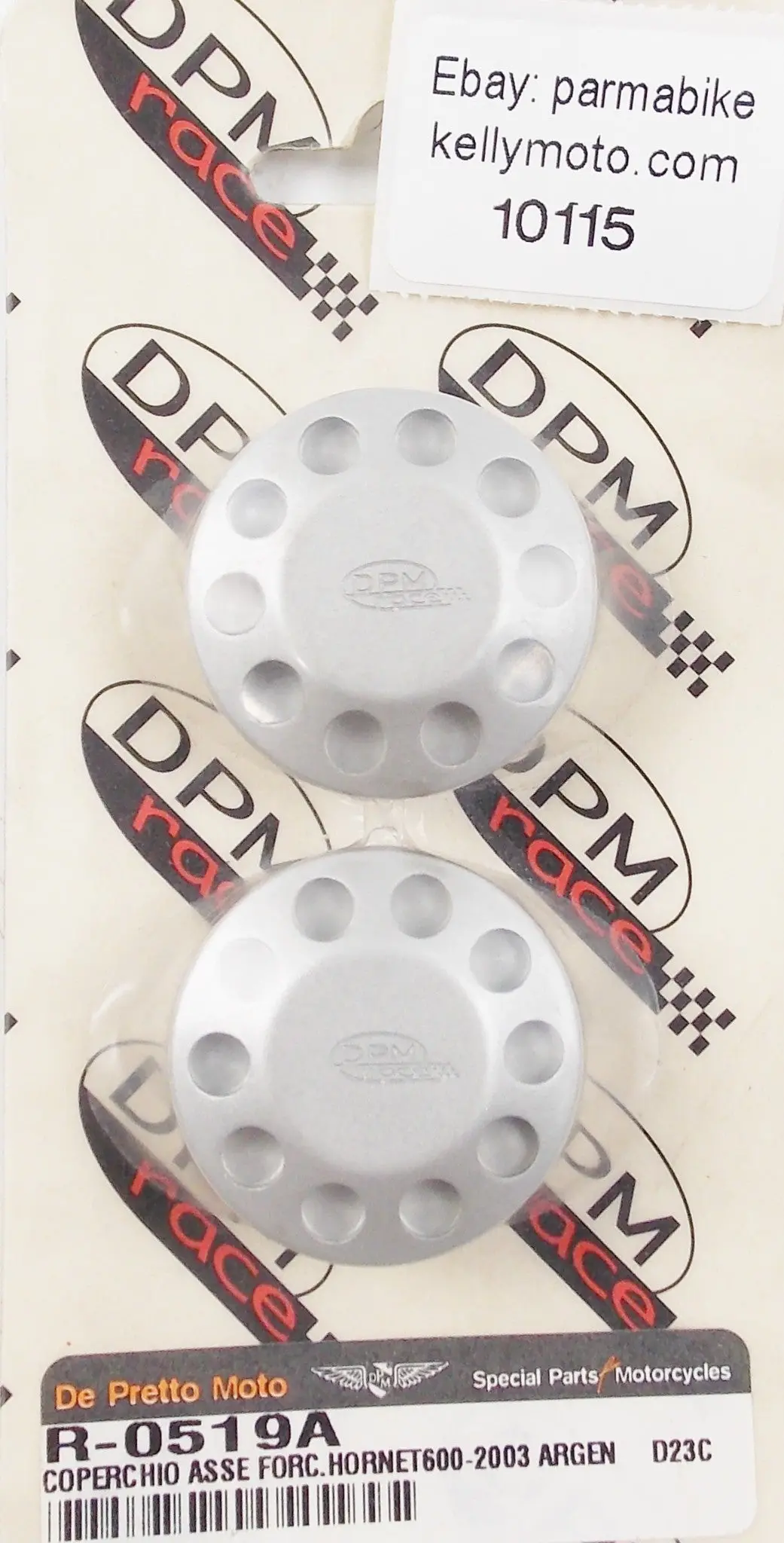 De Pretto Honda Hornet 600 2003 Silver Swing Arm Axle Cover Plug Alloy R-0519A 1
