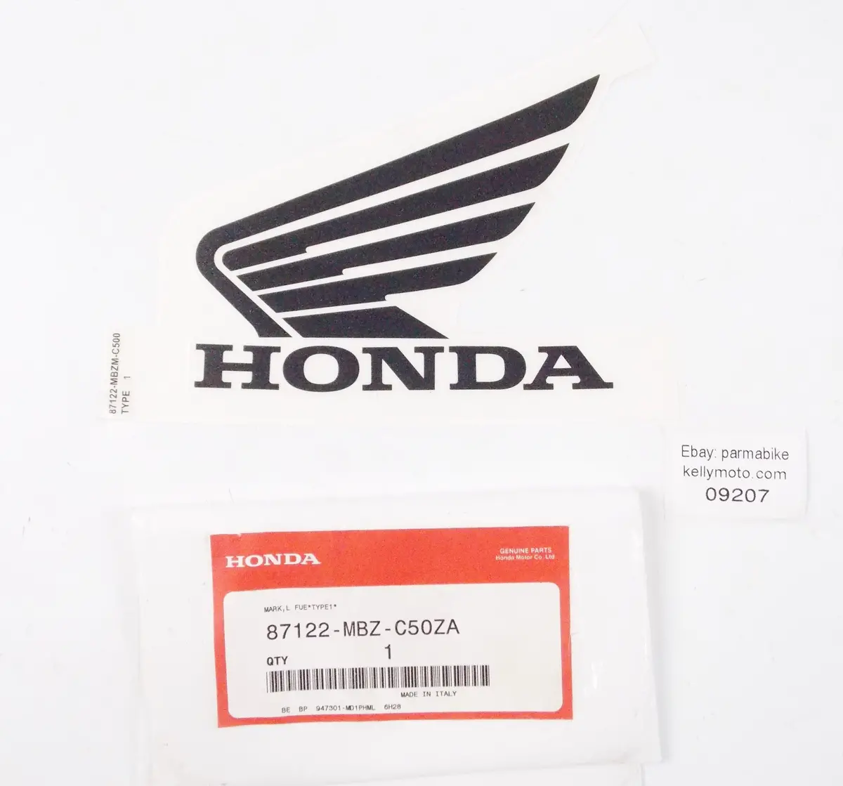 Nos Oem 2005 Honda Cb600 Emblem Mark Decal Logo Sticker Wing  87122-Mbz-C50za 1