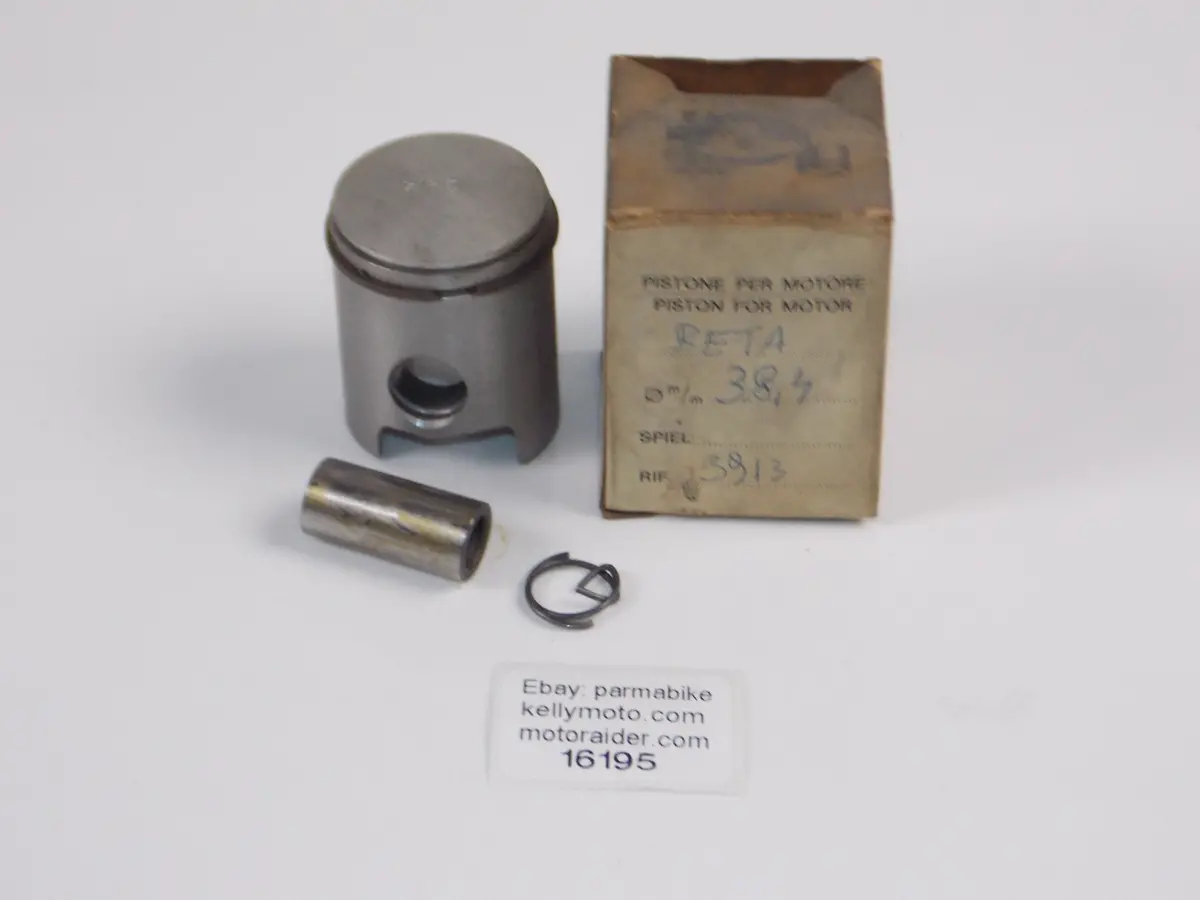 Nos Asso Werke Beta 25-7300 Piston 38.4Mm+14Mm Pin+Circlip+ Ring Vintage 16195 1