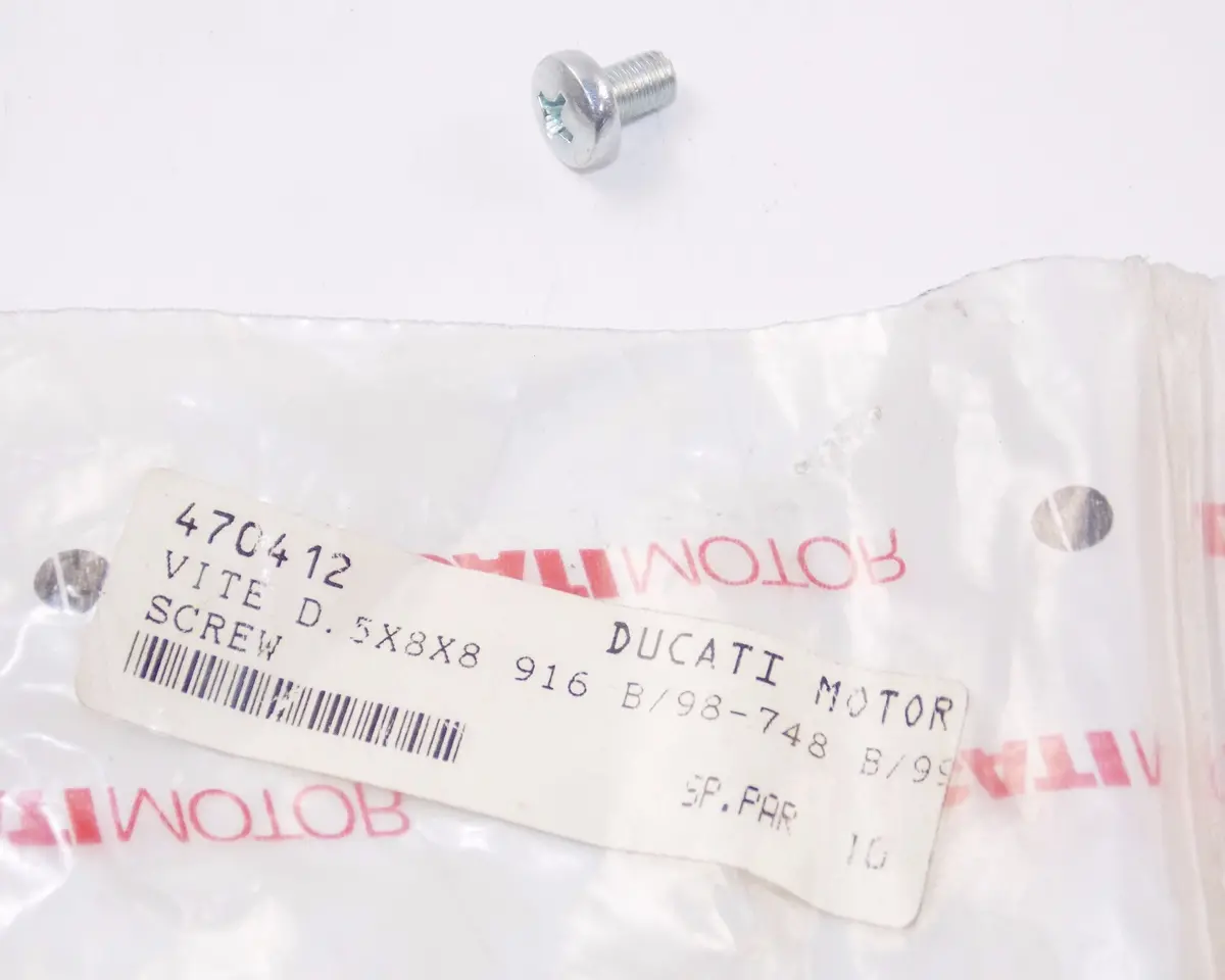 Nos Oem Cagiva Morini Excalibur Kanguro Exhaust Pipe Cover Screw D. 5X8x8 470412 1