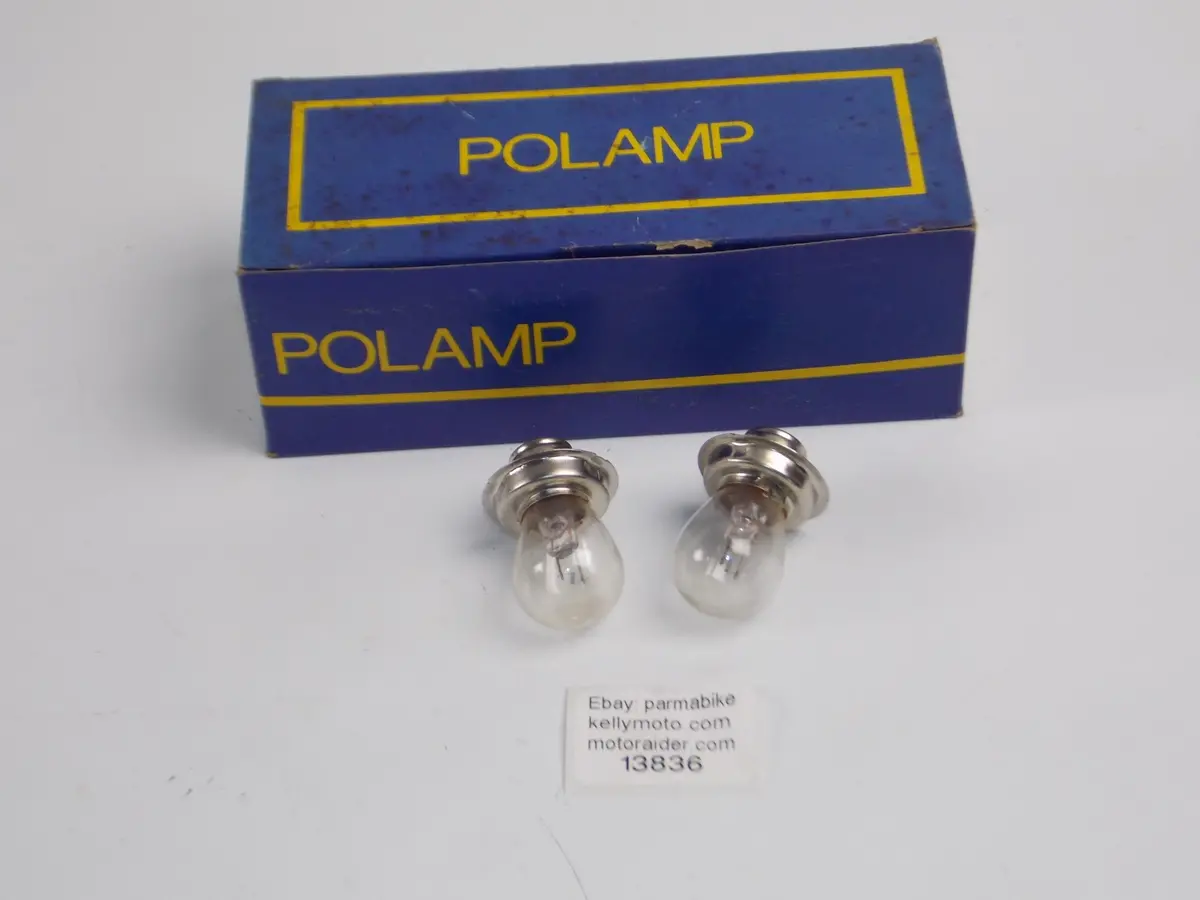 Motorcycle Headlight 2 Polamp Bulb 6V 20W P26s Base Cagiva Ducati Laverda Honda 1