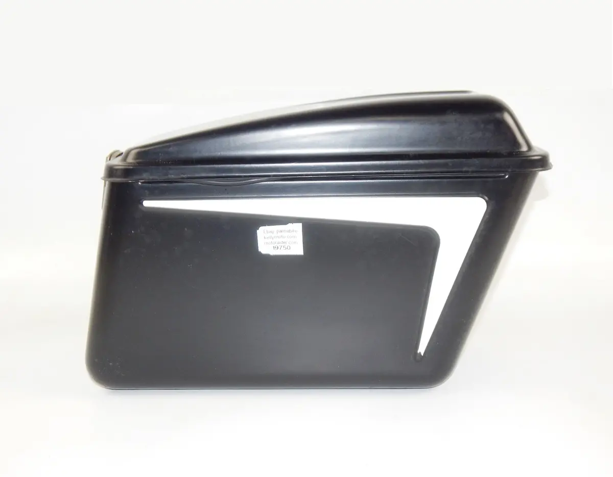 Universal Motorcycle Left Metal Luggage Case Black Vintage Ducati Triumph Guzzi 1