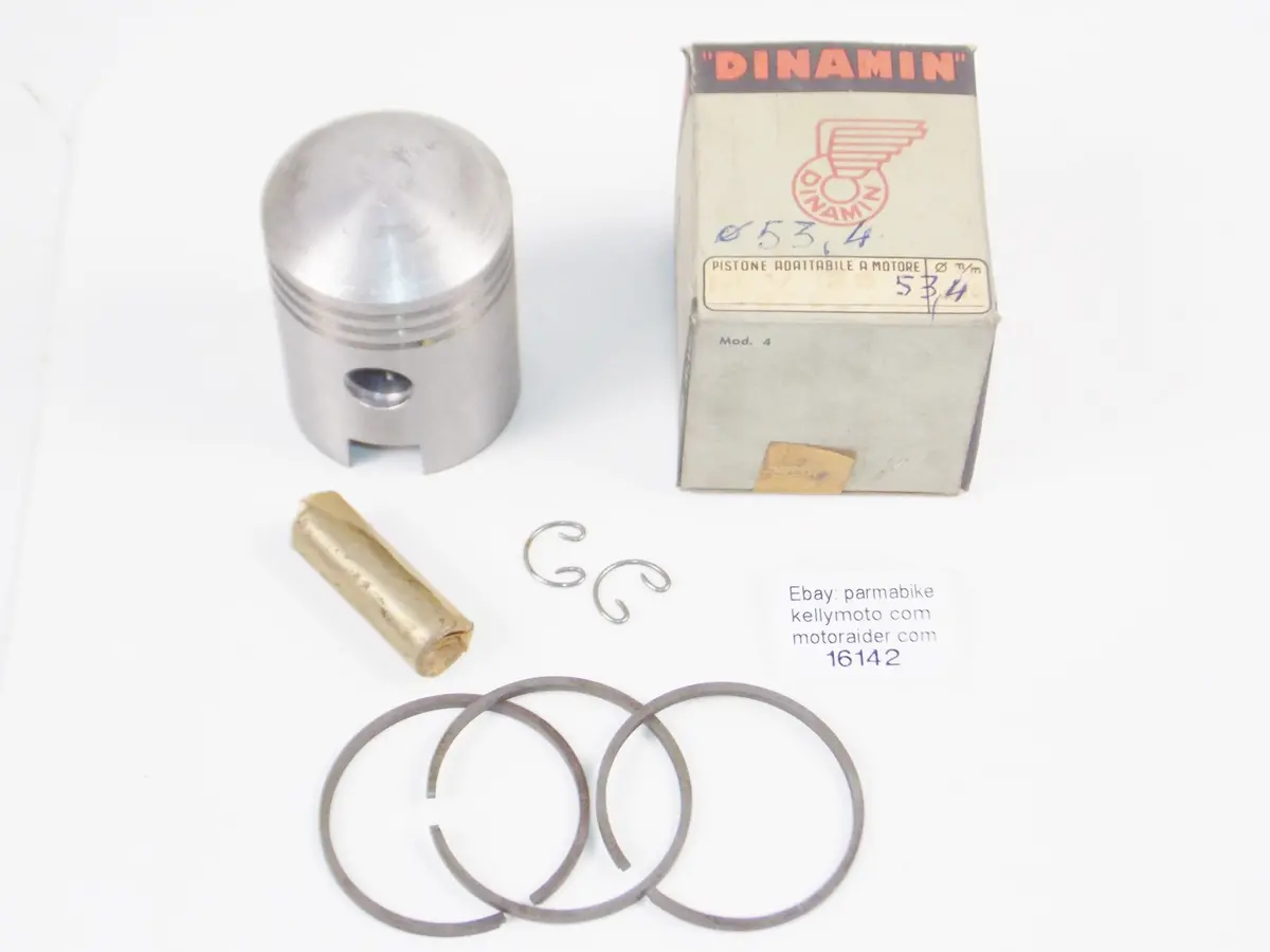 Nos Dinamin Motorcycles Piston 53.4 Mm+Rings+Pin 15Mm+Circlip Mv 125 Sp0rt 16142 1