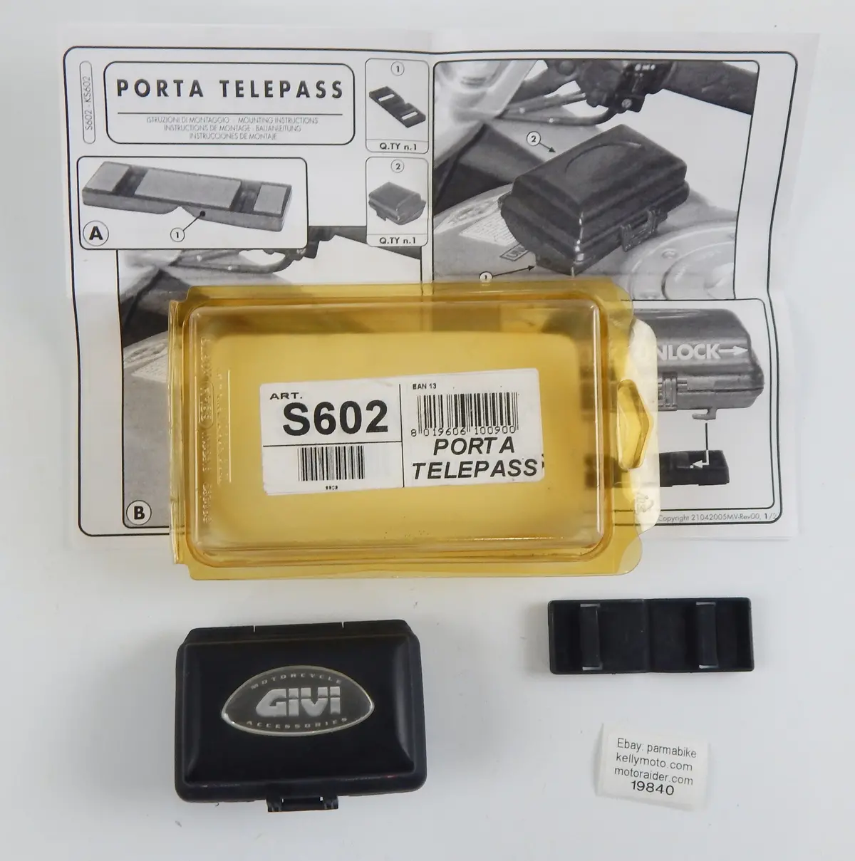 1990'S Givi Art. S602 Device Toll Payment Telepass Holder Box Motorcycles Ducati 1