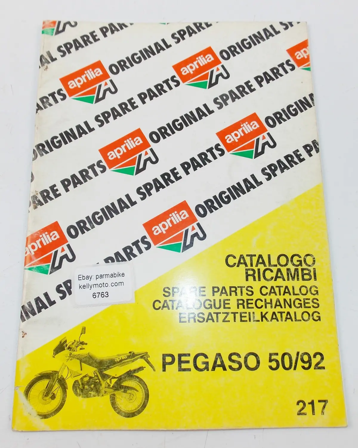 1992 Aprilia Pegaso 50 Spare Parts Catalog Manual Book 217 1