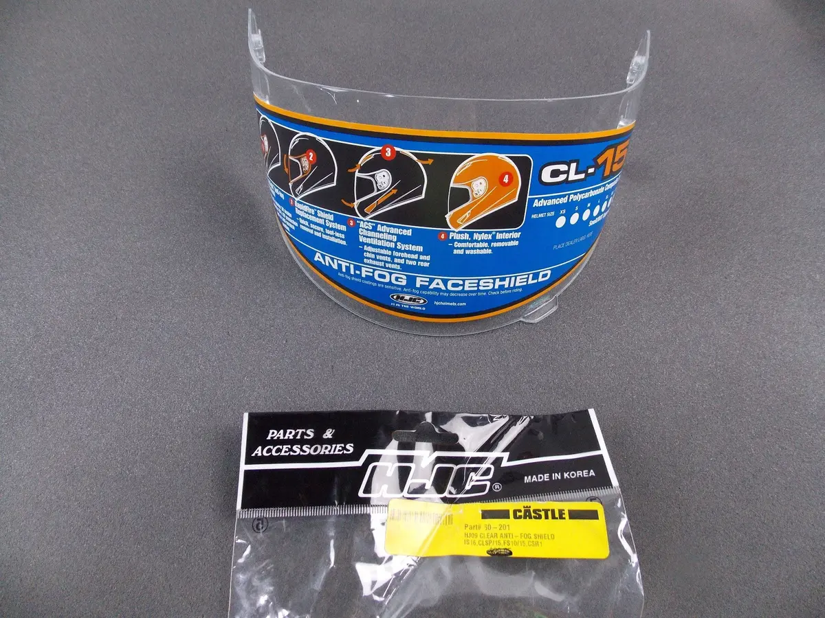 Hjc Motorcycle Atv Helmet Clear Anti-Fog Face Shield Mask Visor Screen 60-201 1