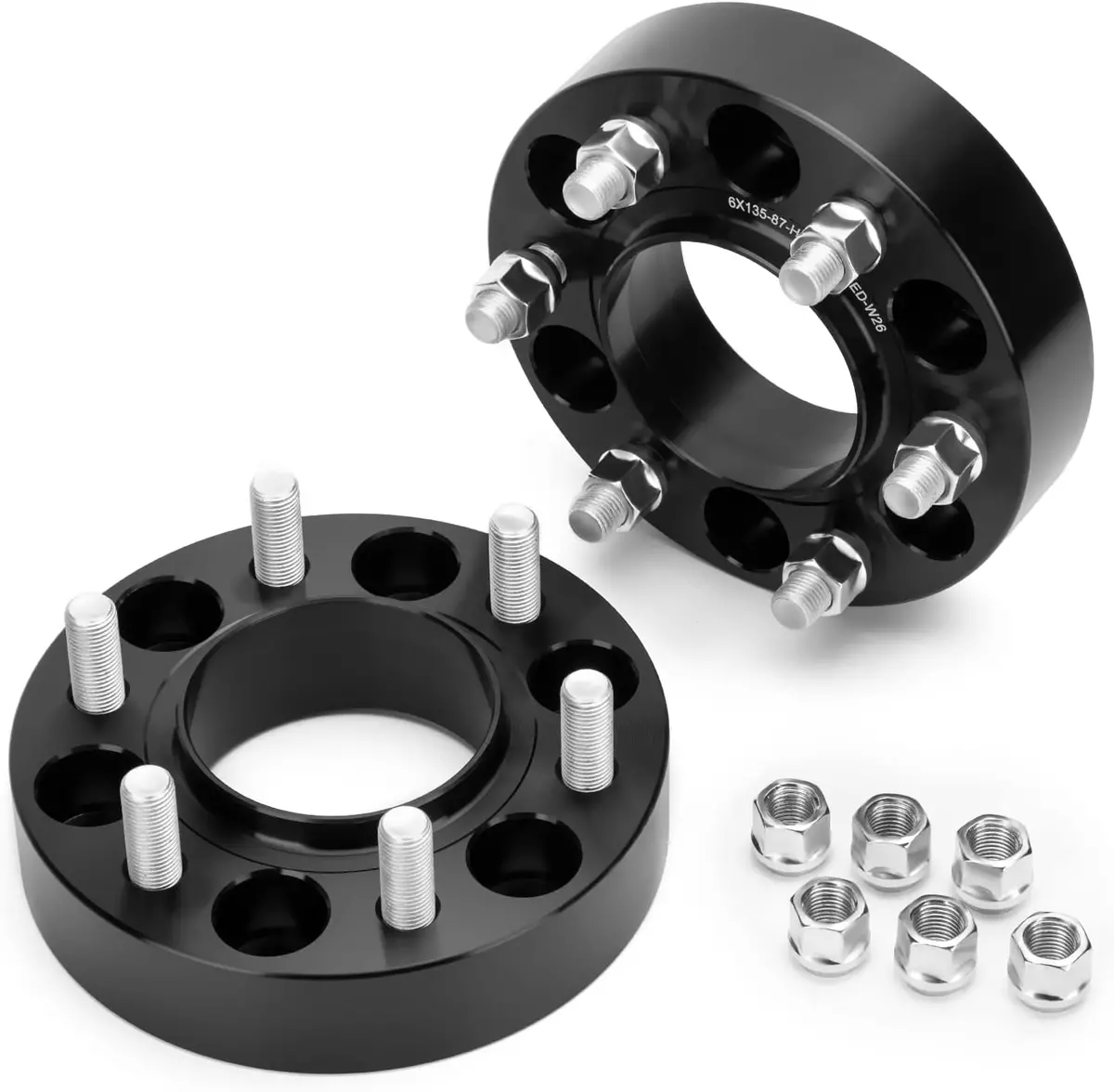 1.5" Hub Centric Wheel Spacers 6X135 14X1.5 Stud (Pair) - Pt# F1506x135blk (C2) 1