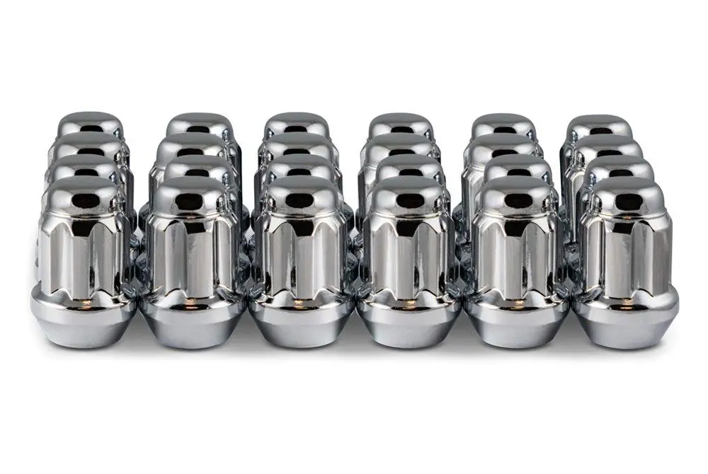 14X1.5 Closed End Spline Chrome 6 Lug Set Of 24 With Key - 8744K6-C 1