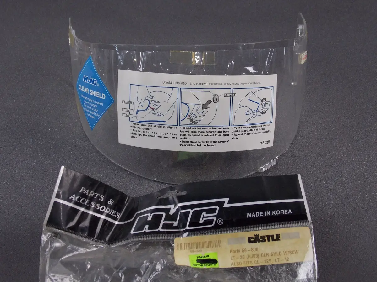 Hjc Motorcycle Helmet ( Hj03) Clear Face Shield Mask Visor Screen  59-800 1