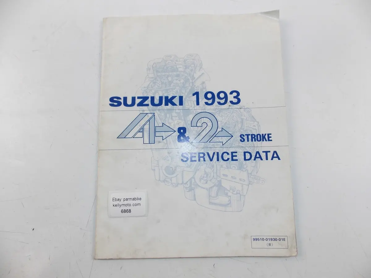 03/1993 Service Data Manual Catalog Book Suzuki 4 & 2 Stroke Bikes English 1