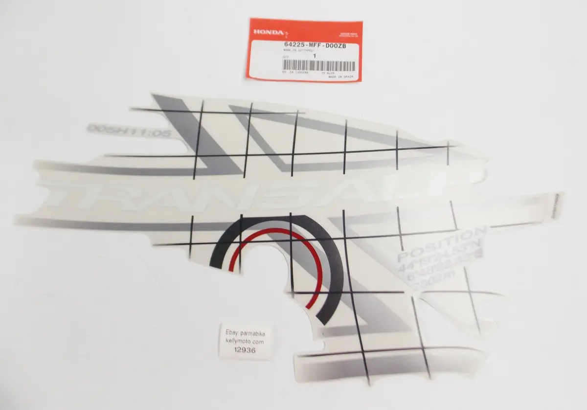 Oem Honda 2008 Transalp Xl700 Mark Decal Rear Front Side Type1 64225-Mff-D00zb 1