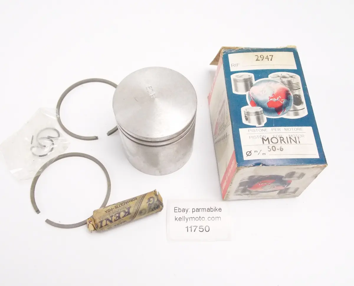 Nos Asso Werke 2947 Piston+Rings+Pin+Clips Set Cpl. D=50.6 Mm (I) Franco Morini 1
