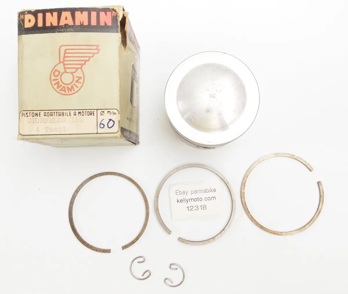 Dinamin Piston+Rings+Pin+Clips 60Mm Guzzi Stornello 160Cc 4-Stroke Motor Engine 1