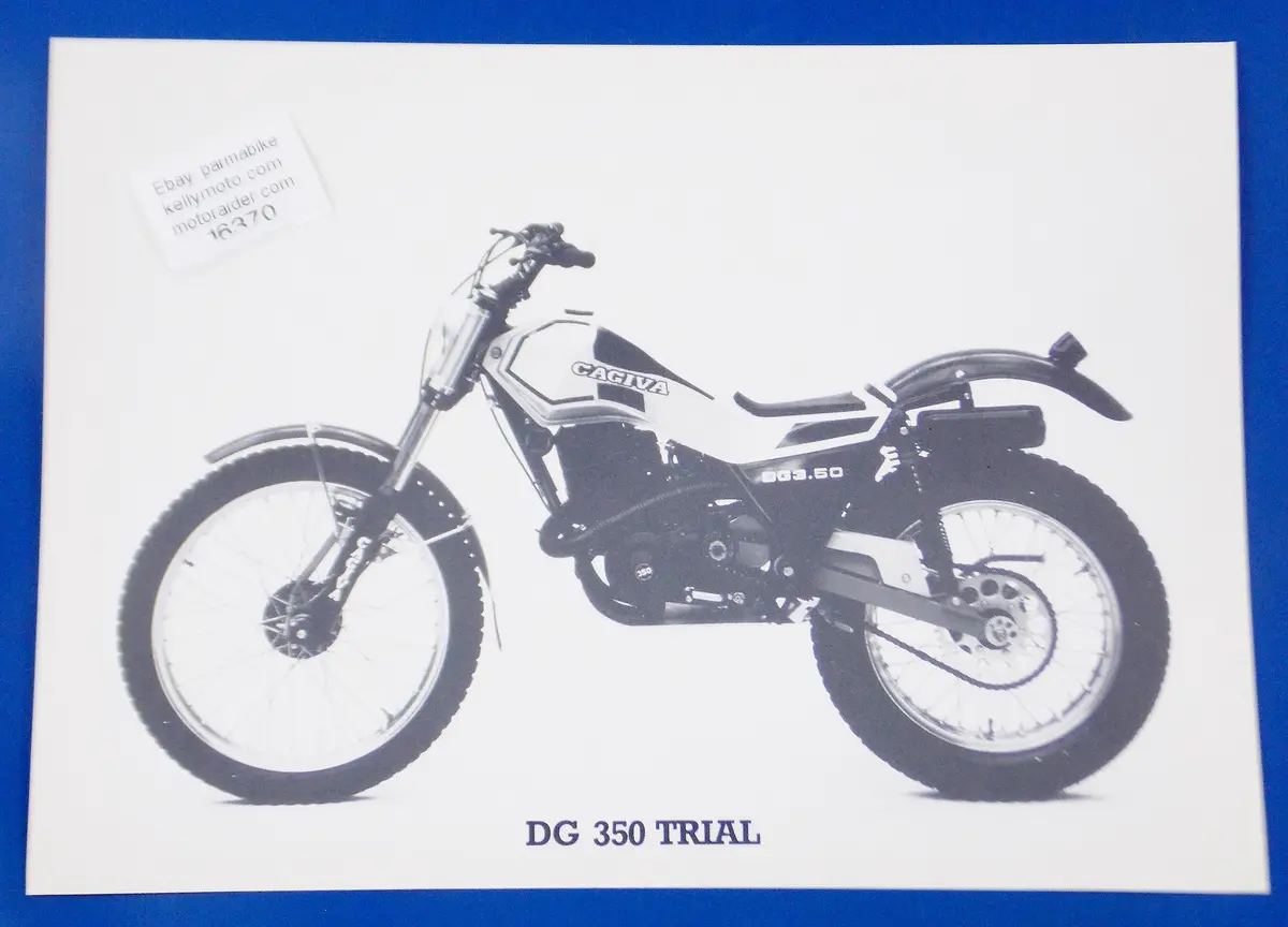 1980'S Cagiva Dg350 Trial 2 Stroke Vintage Original Dealer Photo Brochure 11"X8" 1