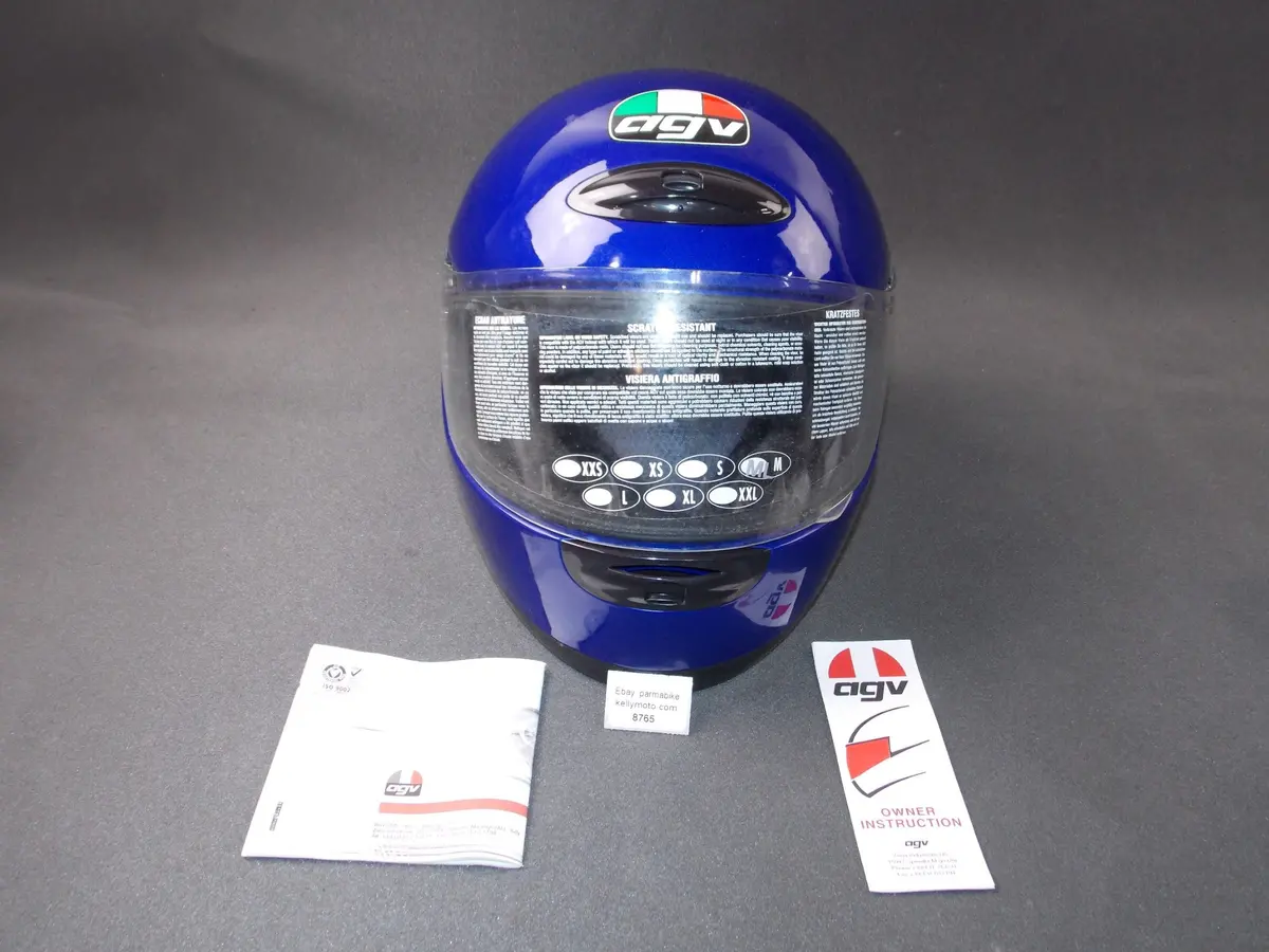 Agv Clear Shield Visor Metalic Blue Motorcycle Helmet Size Ml 1
