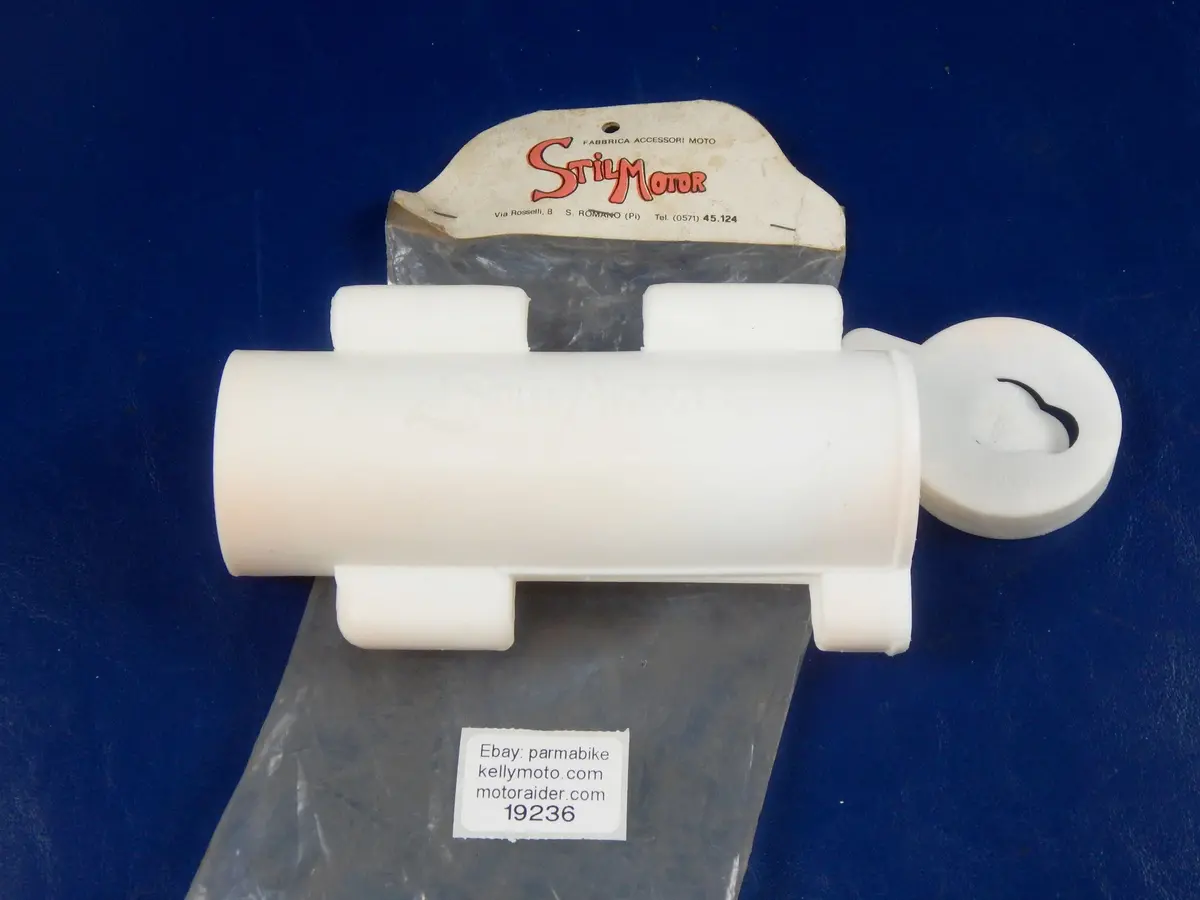 Vintage Motorcycle 1980'S Stilmotor Handlebar Container White Plastic Italy 1