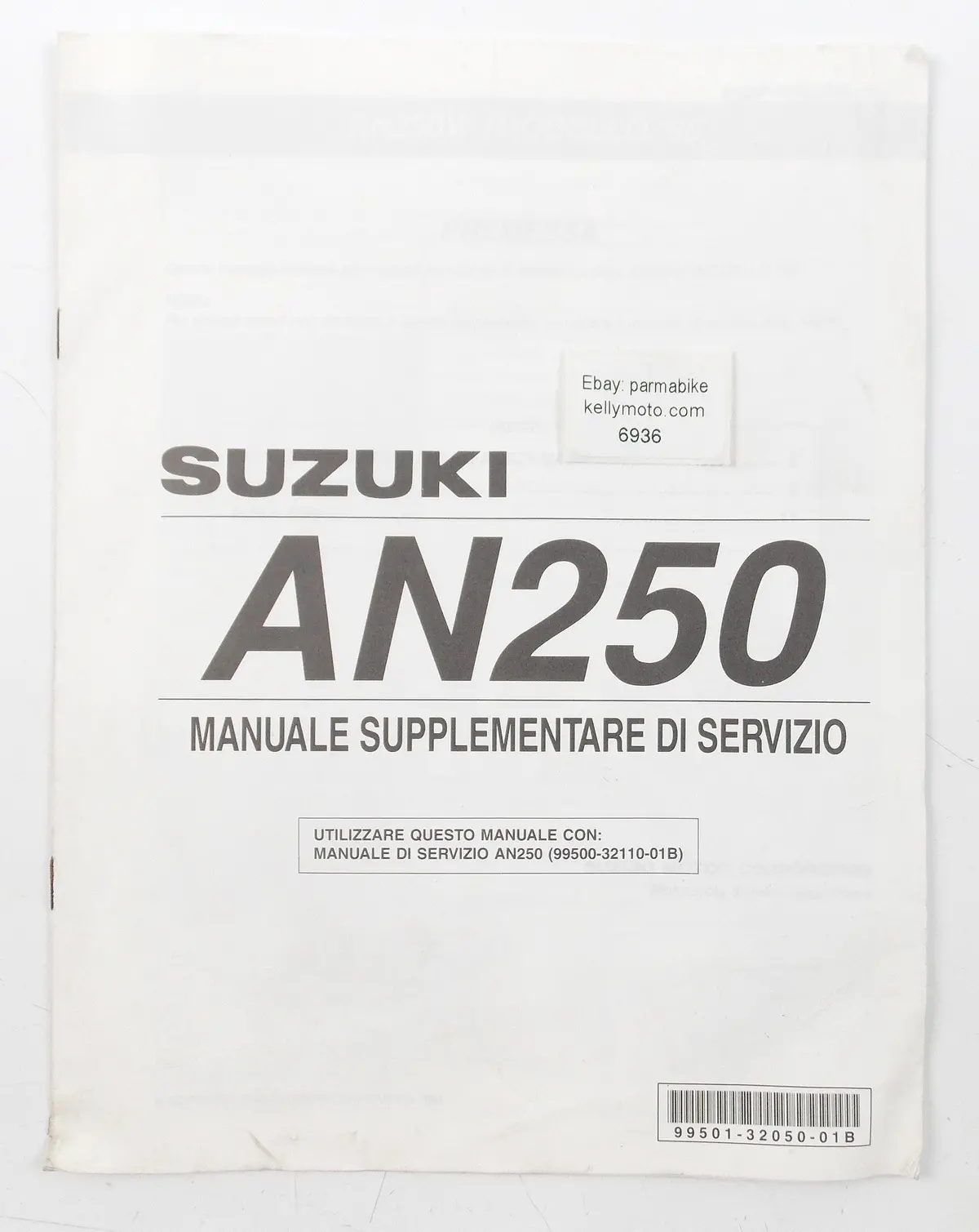 Suzuki An250 Supplement Service Manual Repair Book Italian 99501-32050-01B 1