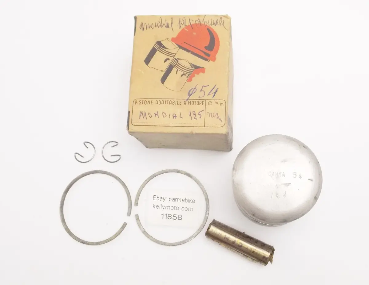 Nos Dinamin Piston + Rings + Pin + Clips Set D. 54 Mm Mondial 125Cc 1