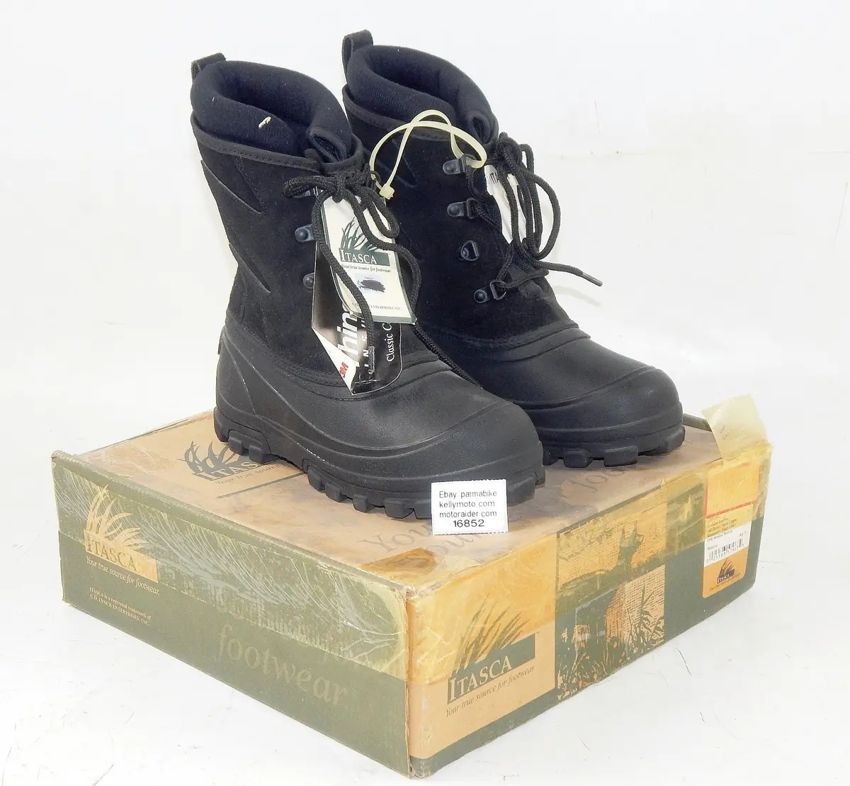 Itasca Genuine Leather/Rubber Black Winter Boots Women's Size 6 Snowmobile Atv 1