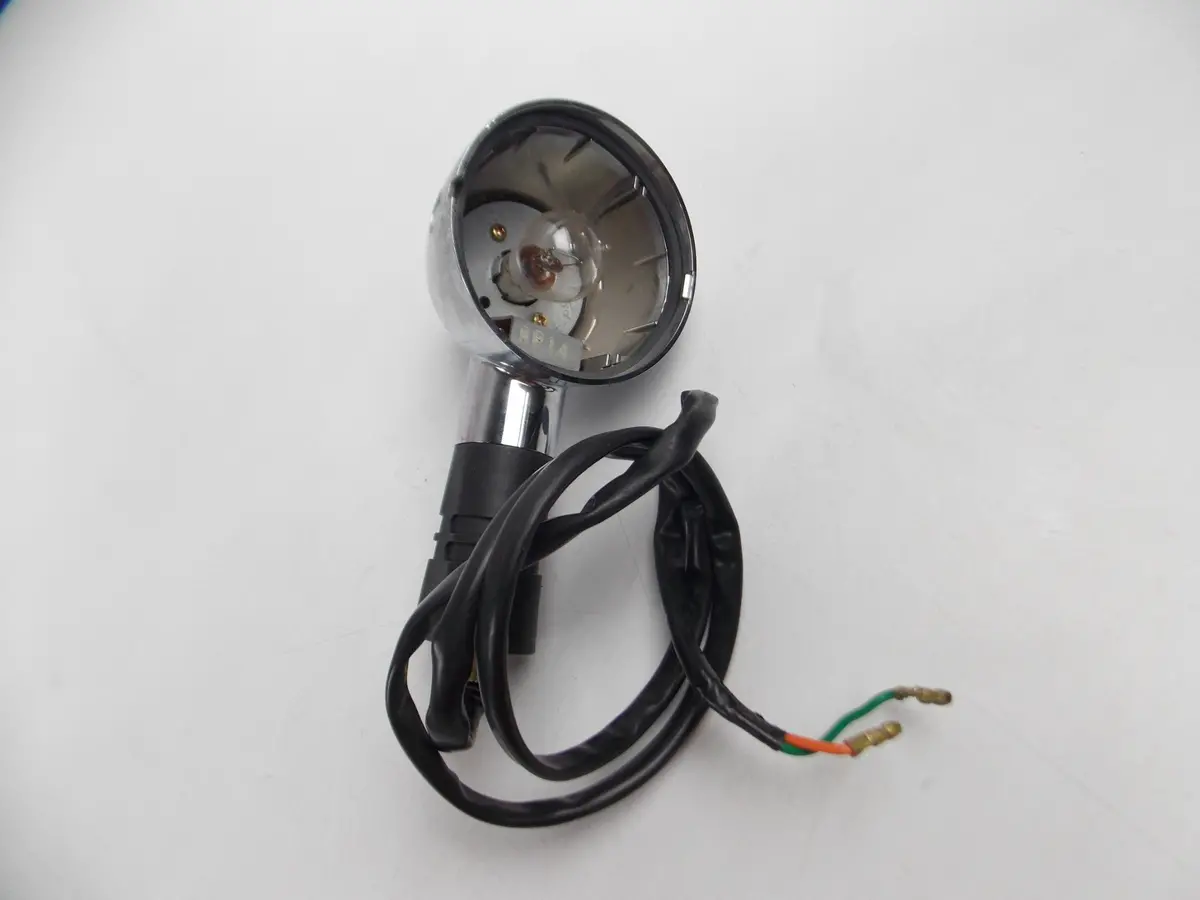 Flasher Turn Signal Blinker Chromed Bullet Style Length 5.5" Rp14 P21w 12V 21W 2