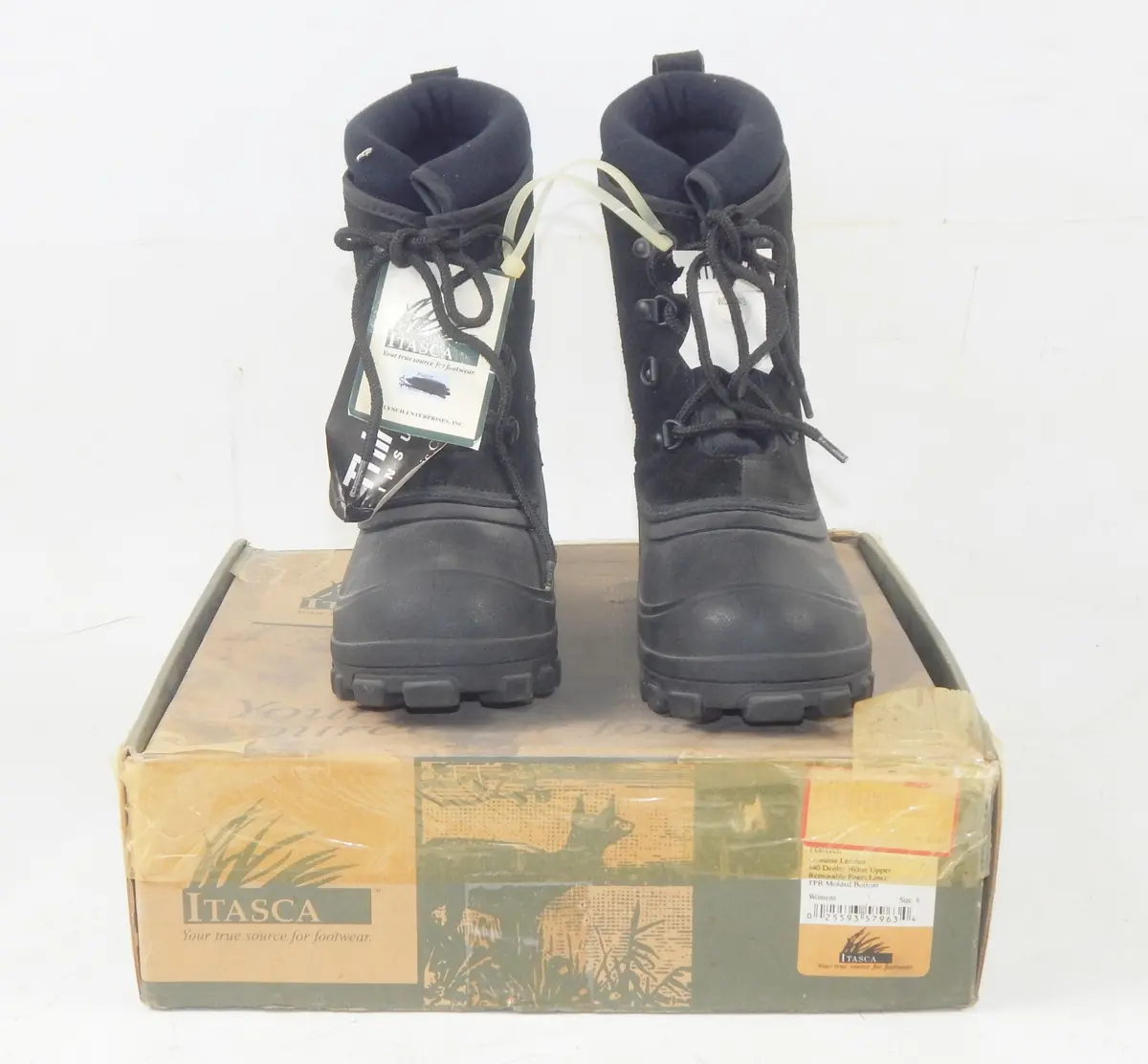 Itasca Genuine Leather/Rubber Black Winter Boots Women's Size 6 Snowmobile Atv 2