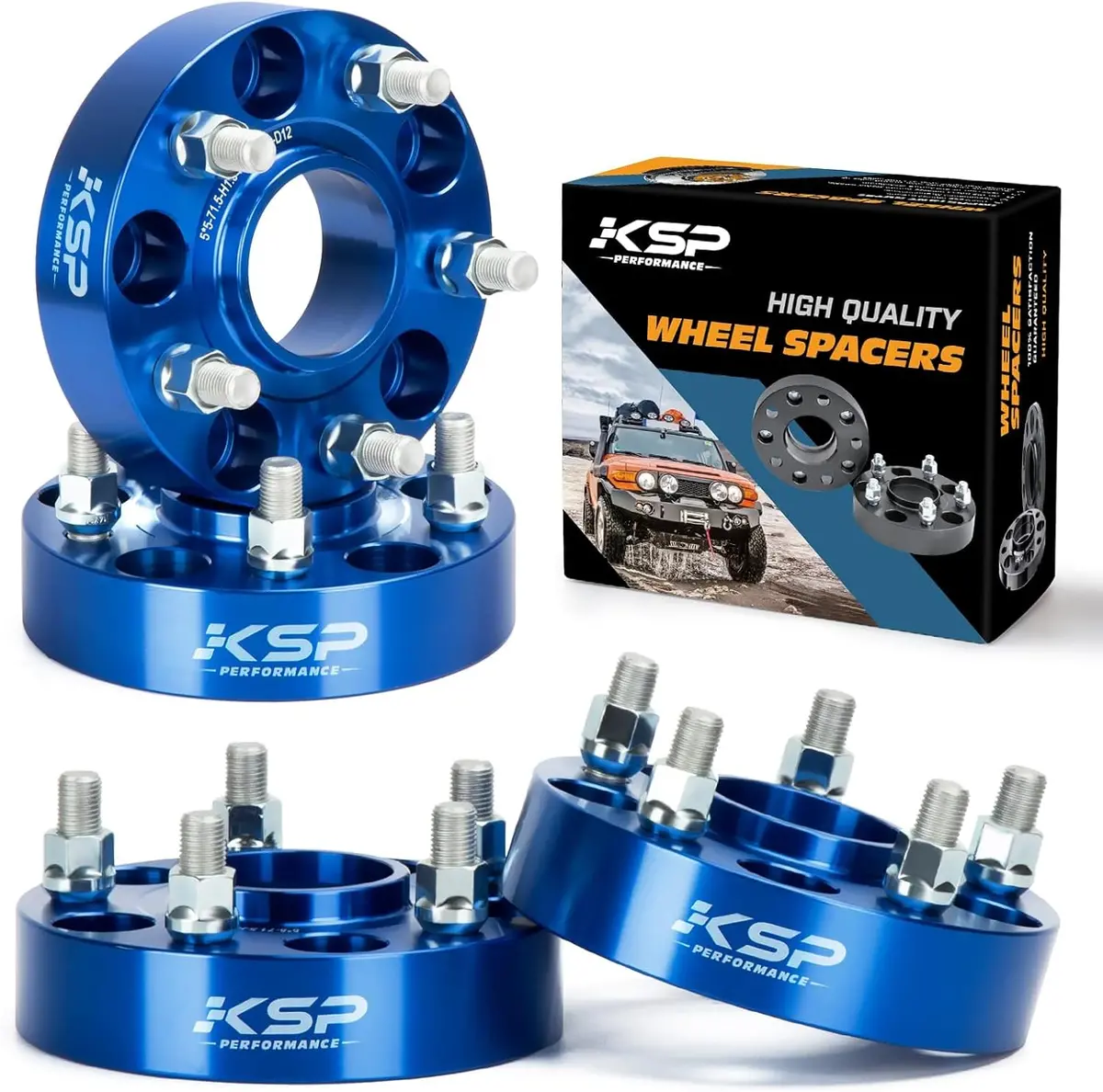 Ksp 1.5" Wheel Spacer For Wrangler Jl/Jlu Gladiator Jt 2019-2024, 5X5 Aluminum Spacer Fit Grand Cherokee Durango 2011-2024, 4Pcs Hubcentric Spacer With M14x1.5 Thread 71.5Mm Hub Bore For 5X127mm Rim 1