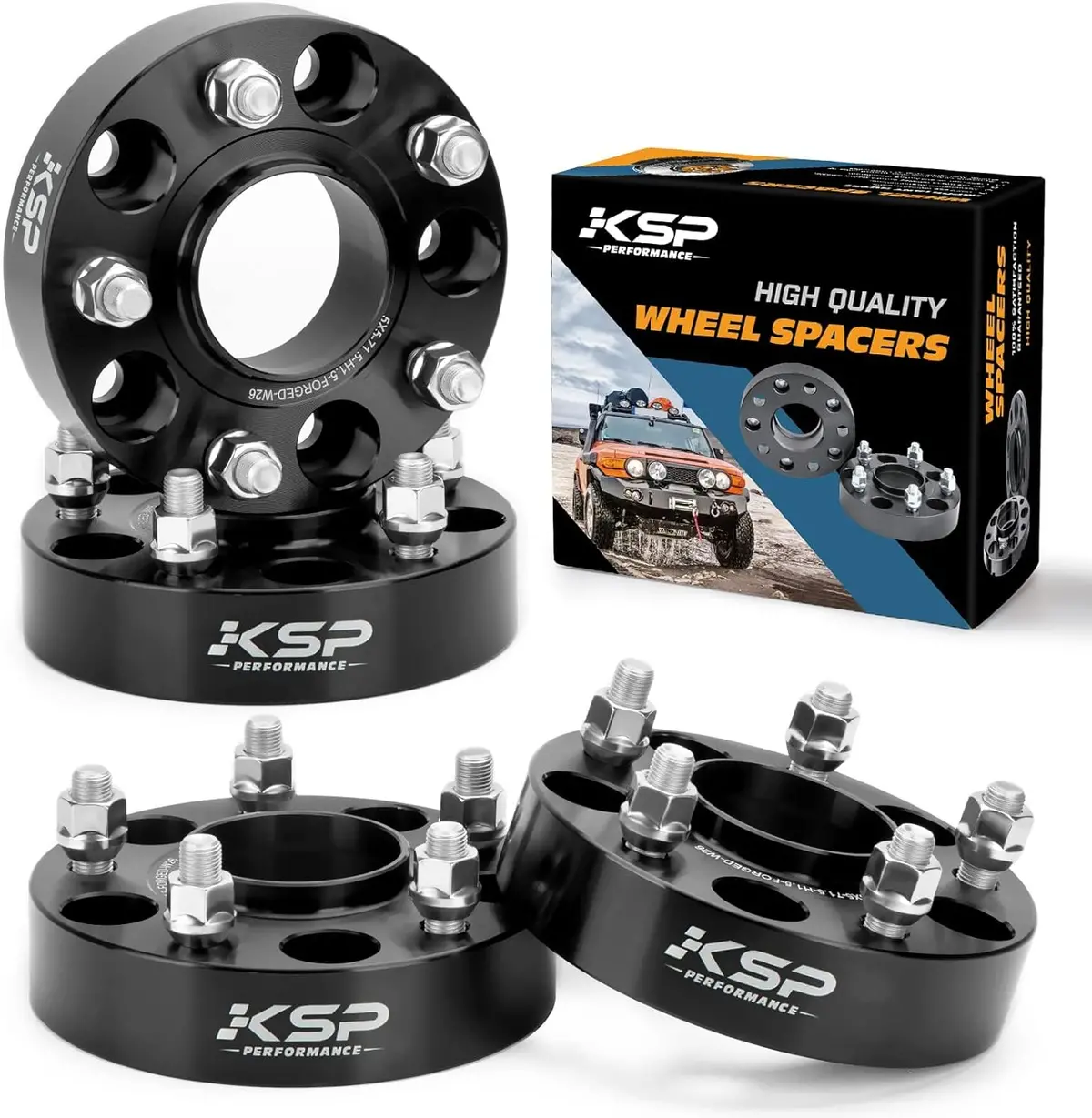 Ksp 5X5 Hub Centric Wheel Spacer Set Of 4, Grand Cherokee 99-10,Wrangler 07-18, 1.5" Thick 5X127mm Wheel Spacer With 71.5Mm Bore 1/2-20 Stud Jeep Commander Xk, Wj Wk Jk Jku 1