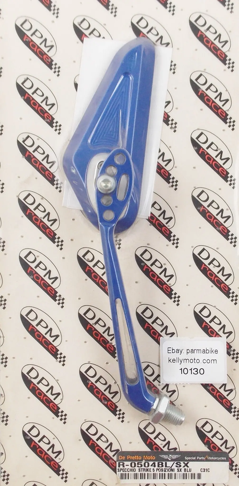 De Pretto Left Mirror Strike 5 Position Blue Alloy Billet R-0504Bl/Sx Generic 1