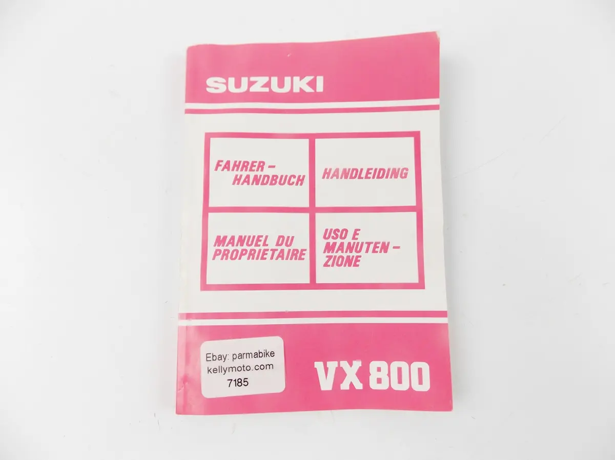 1989 Suzuki Owner User Maintenance Manual Book Catalog Vx800 99011-45C50-022 1
