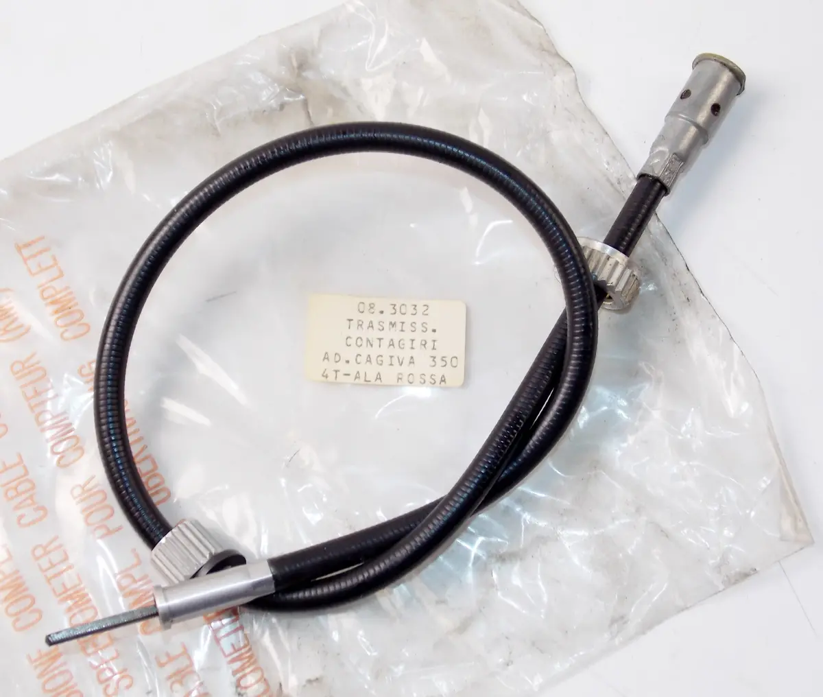 Nos Black Vinyl Tachometer Cable Cagiva 350 4T Ala Rossa 08-3032 1