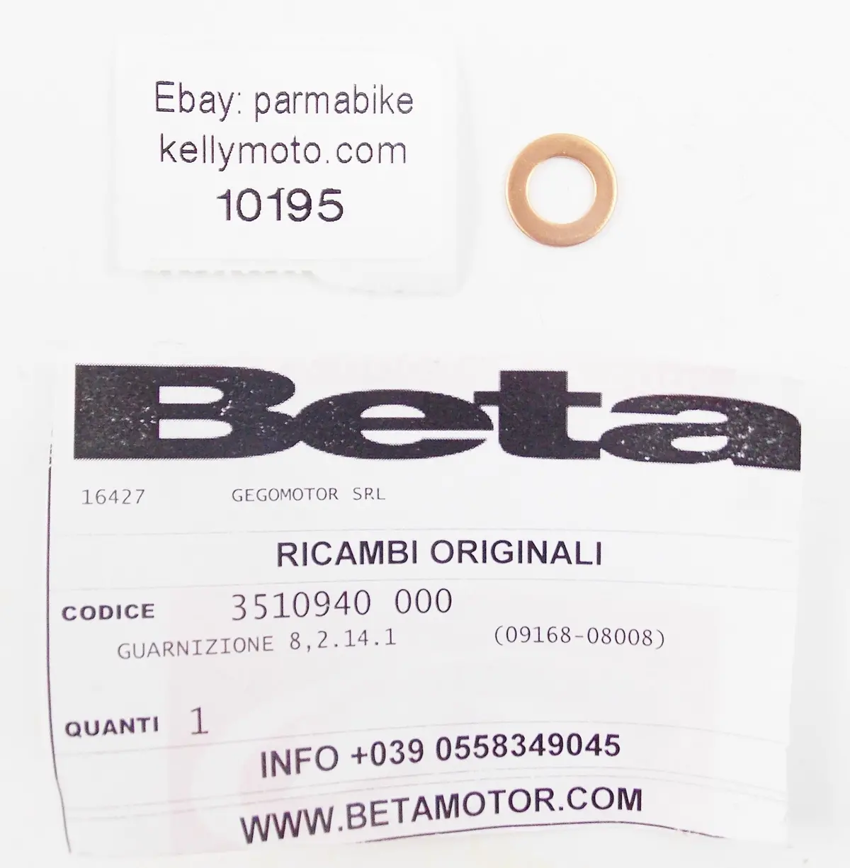 Nos Beta 2018 Alp 200 Engine Cylinder Head Gasket 3510940-000 1