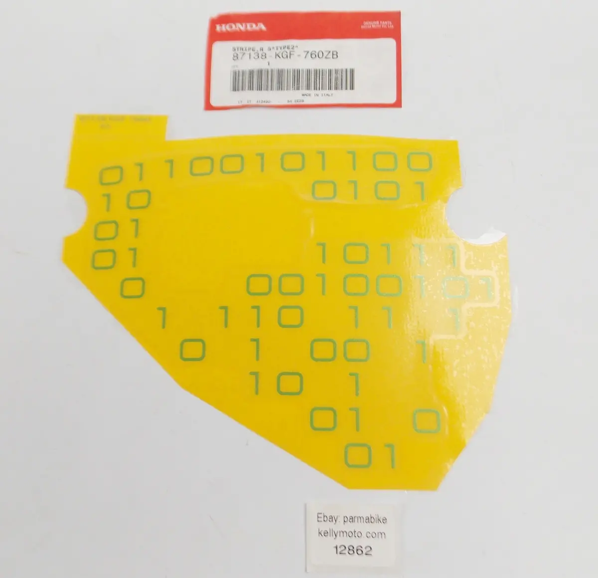 Oem Honda 2000-02 Nes125 Mark/Stripe Decal R. Body Cover Type2 87138-Kgf-760Z 1