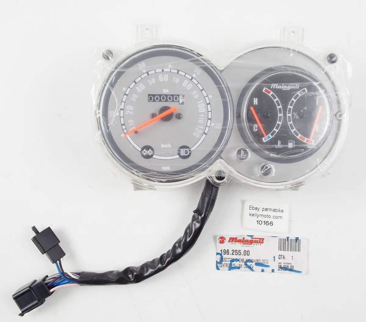 Nos Malaguti Centro 160-4T Electrical Speedometer Instrument Cluster 196.255.00 1