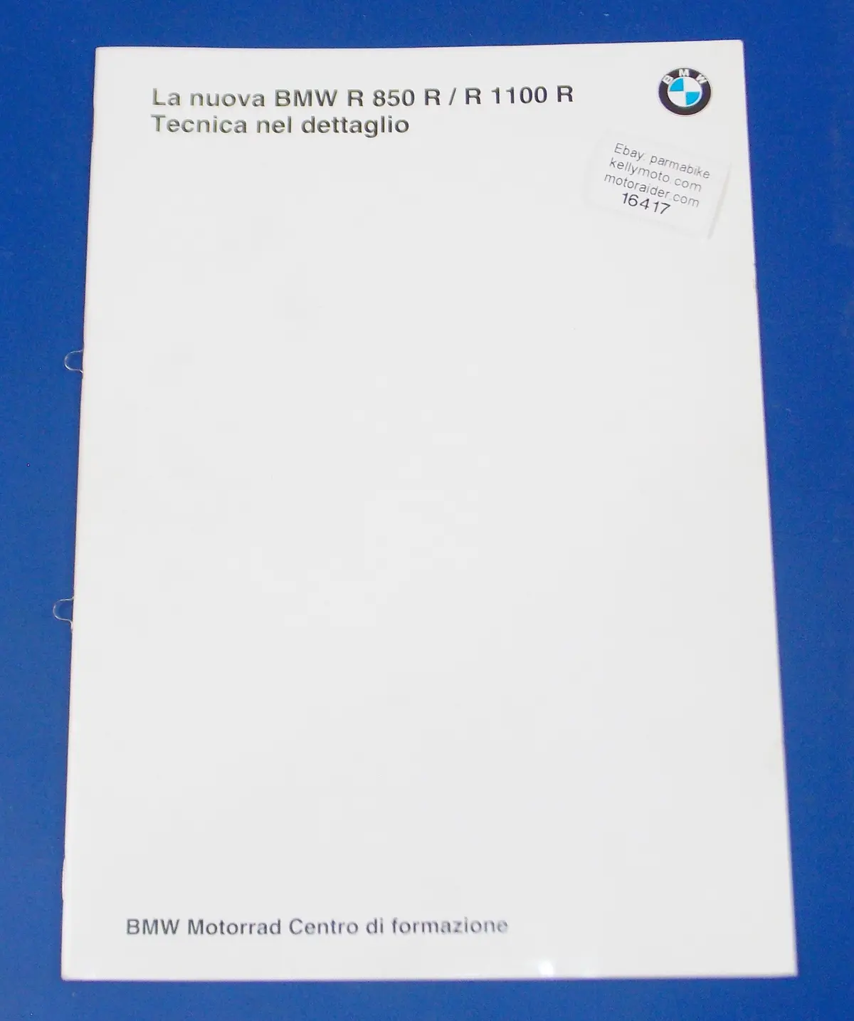 Original Bmw 1994 R850 1100R Dealer Sales Force Technical Information Italian 1